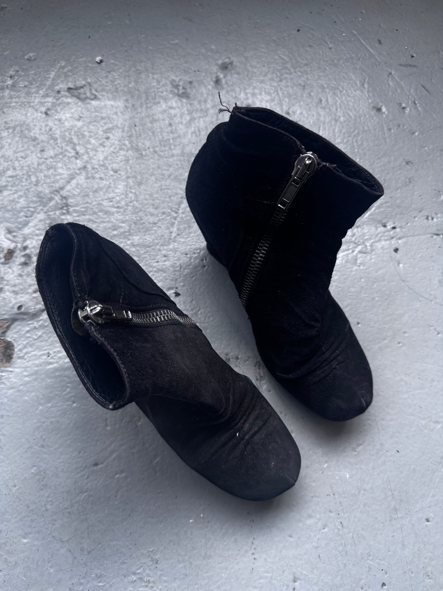 rick owens suede moto wedge heel 39
