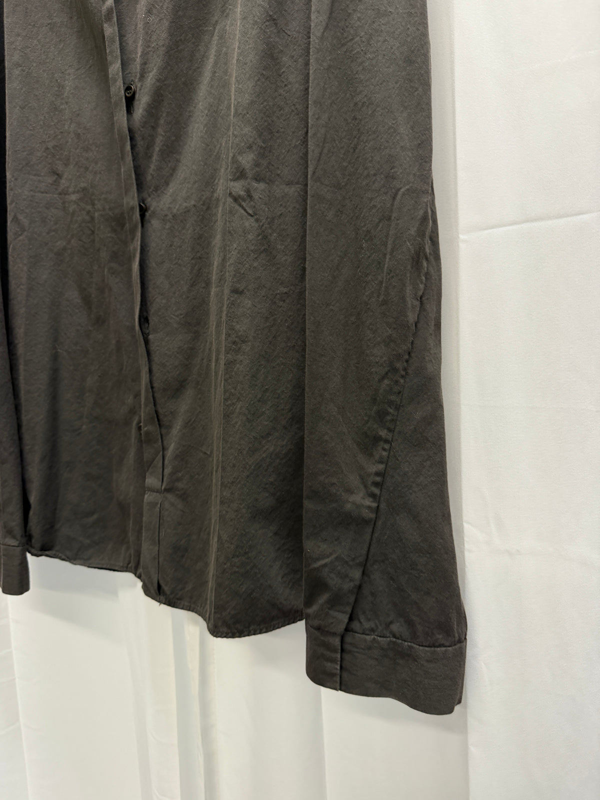 LM Altieri (Carpe Diem) 2005 Olive Cotton Fold-Placket Shirt (L)