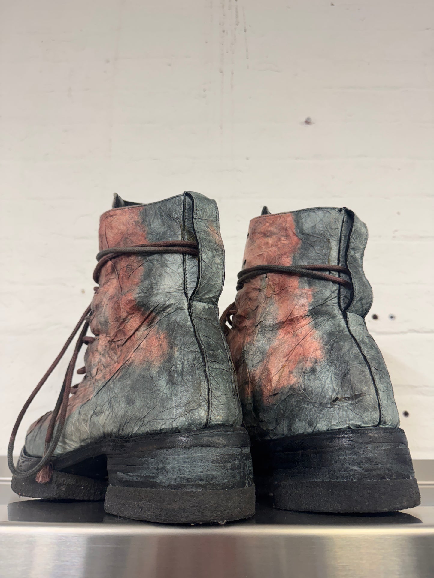 Carol Christian Poell PACAL Paper Dart Leather Combat Boots