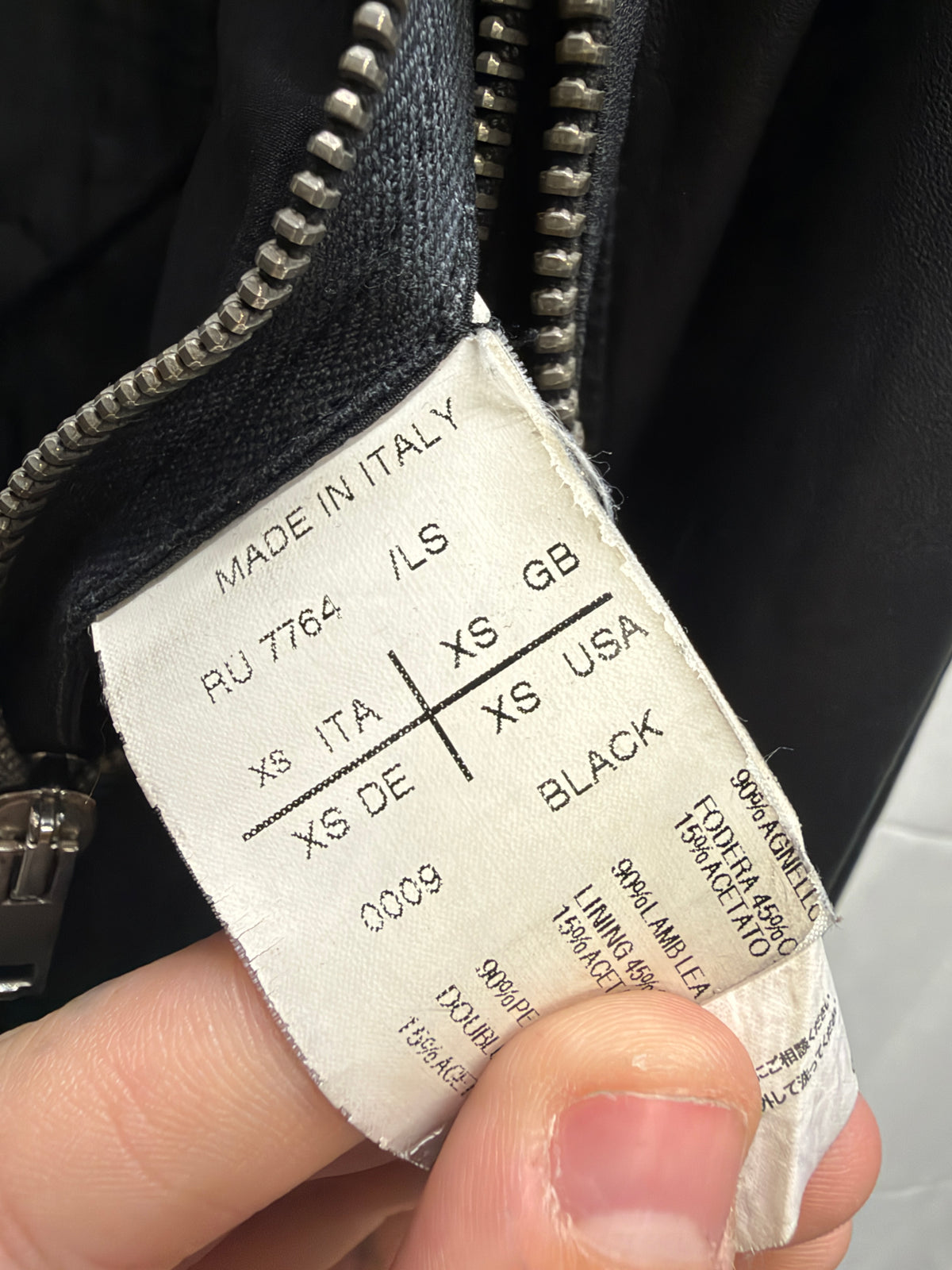 Rick Owens c.2010 Panelled Leather Zip Jacket (XS)