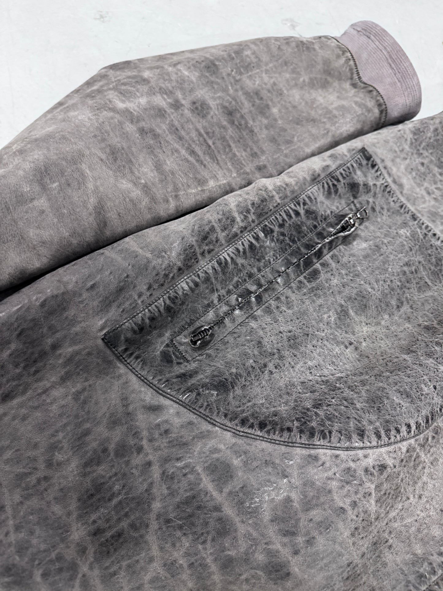 Isaac Sellam Full Zip Textured Leather Coat