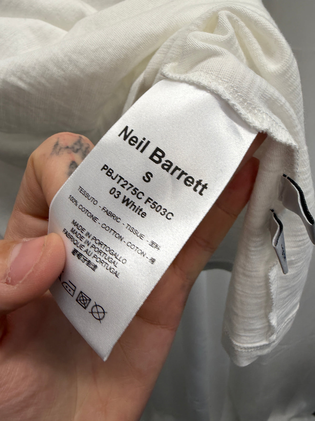 Neil Barrett Suede Epaulet T-Shirt
