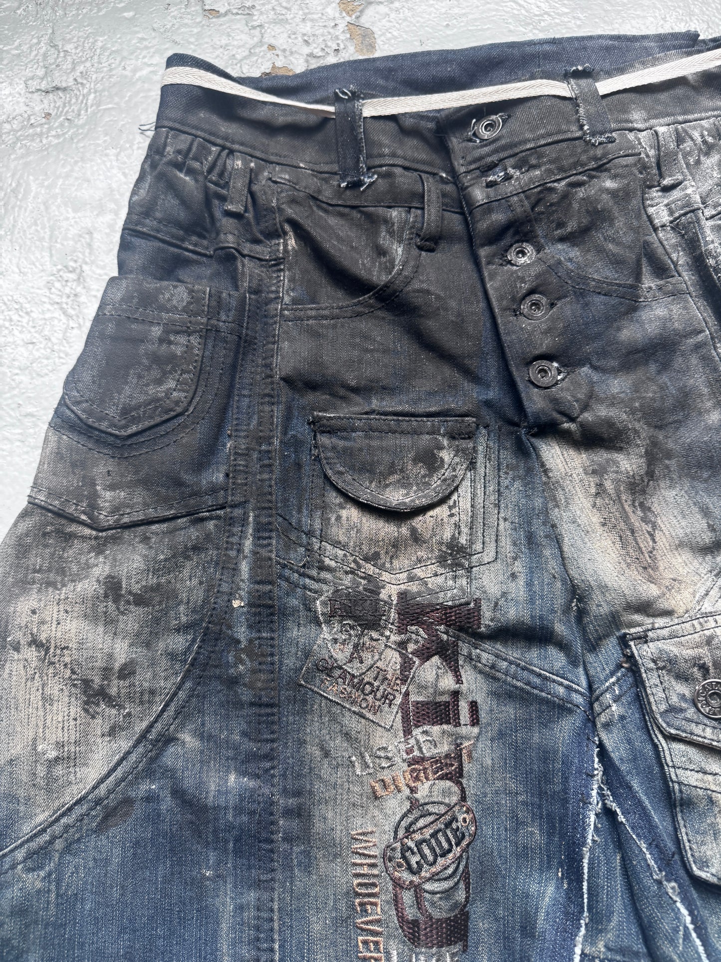 kai ghattaura coated denim shorts