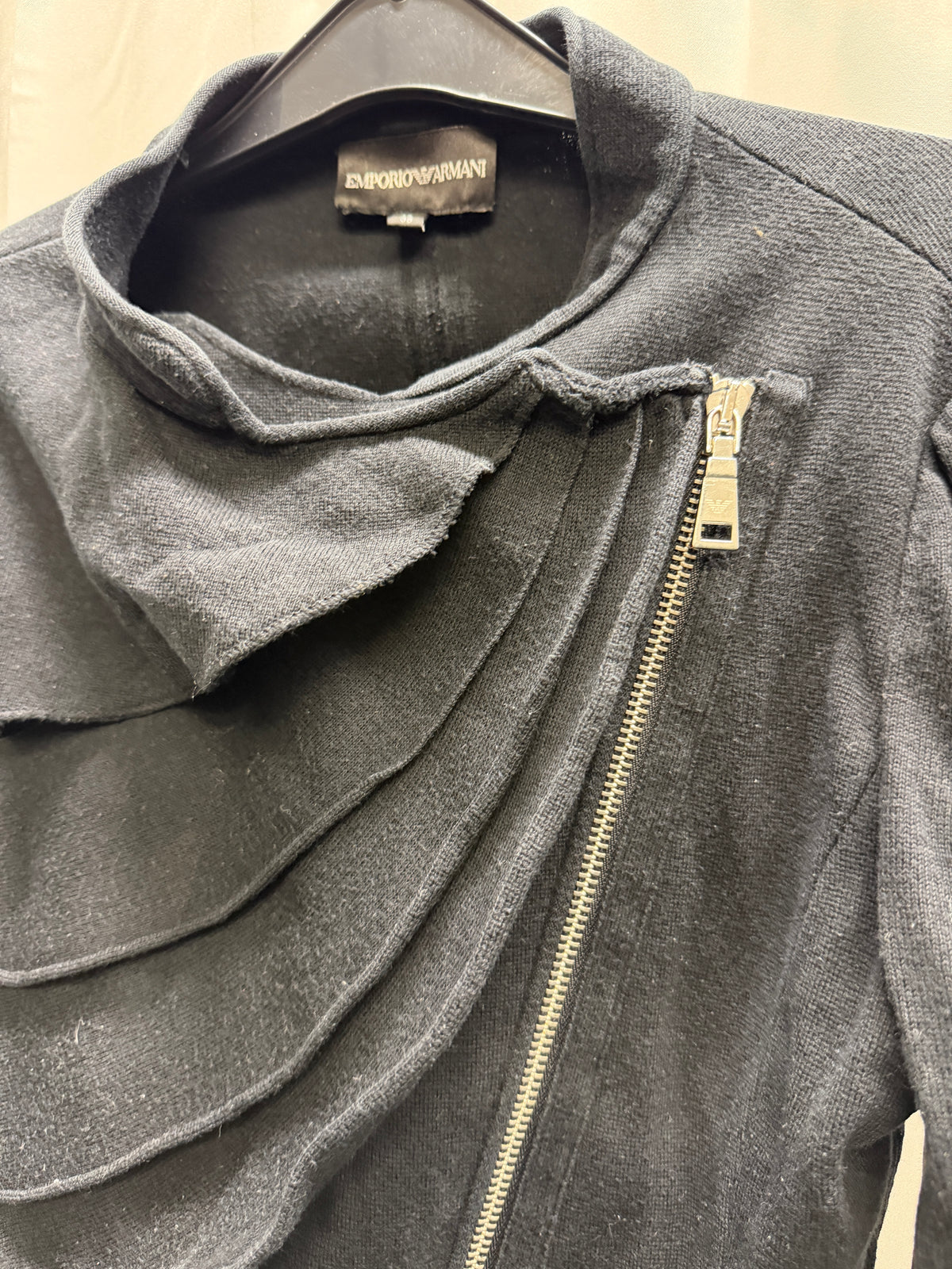 Emporio Armani Twist Cut Asymmetric Zip Jacket