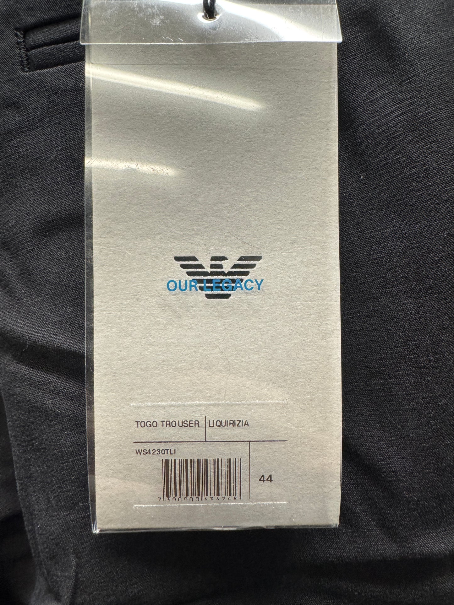 emporio armani x our legacy togo liquirizia trouser