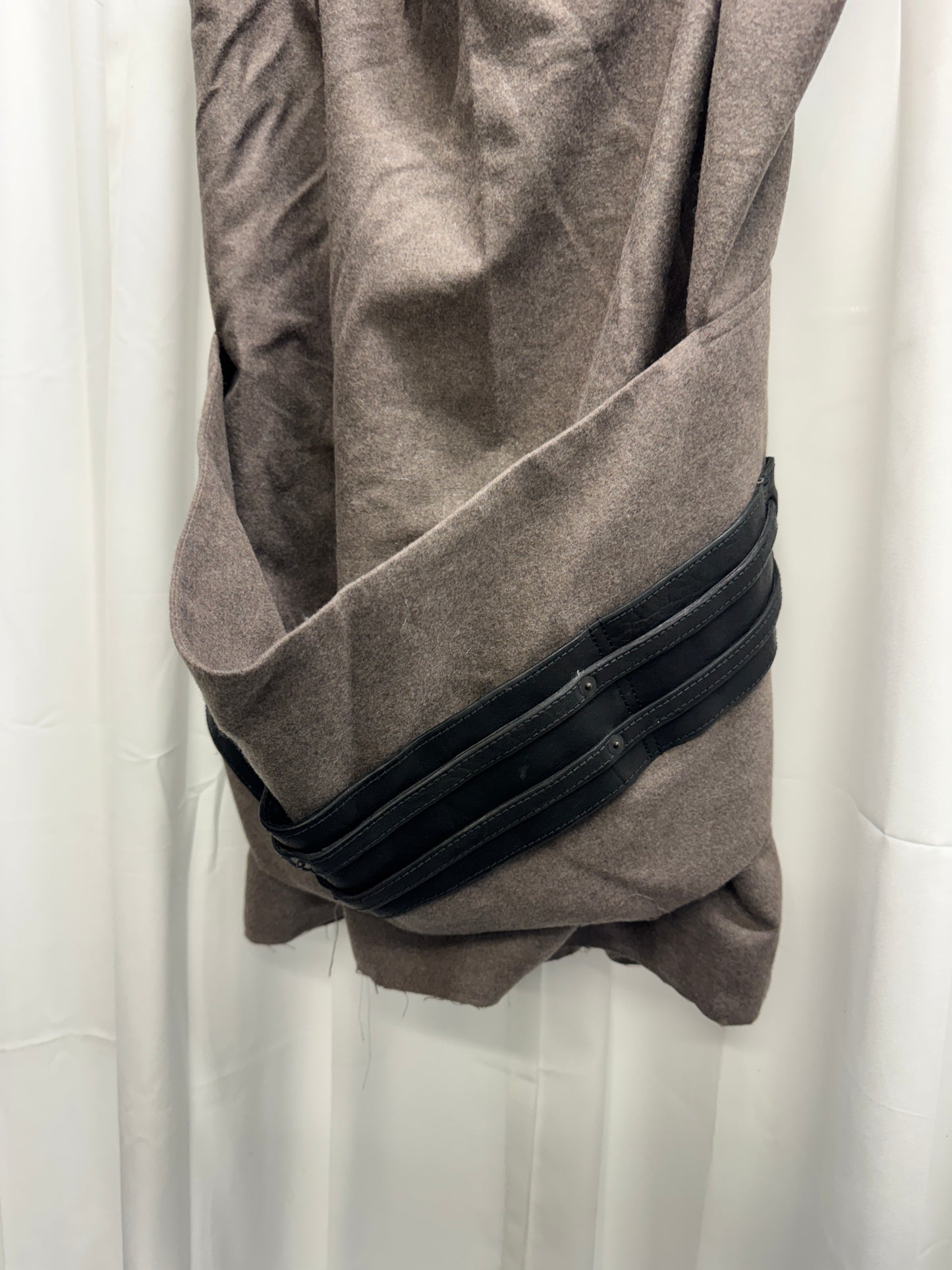 Luca Stucci 3D Wool / Leather Drape Cargo Skirt