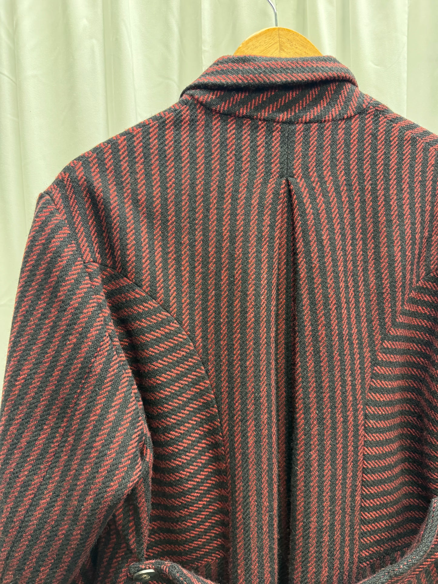 John Alexander Skelton CX AW21 British Wool Striped High Collar Coat