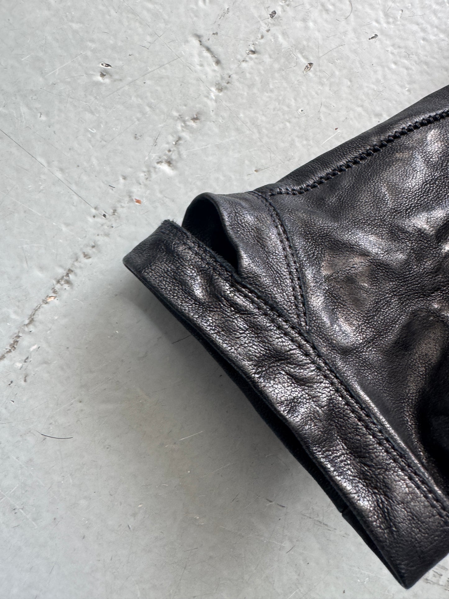 isaac sellam spine and elbow staple leather jacket