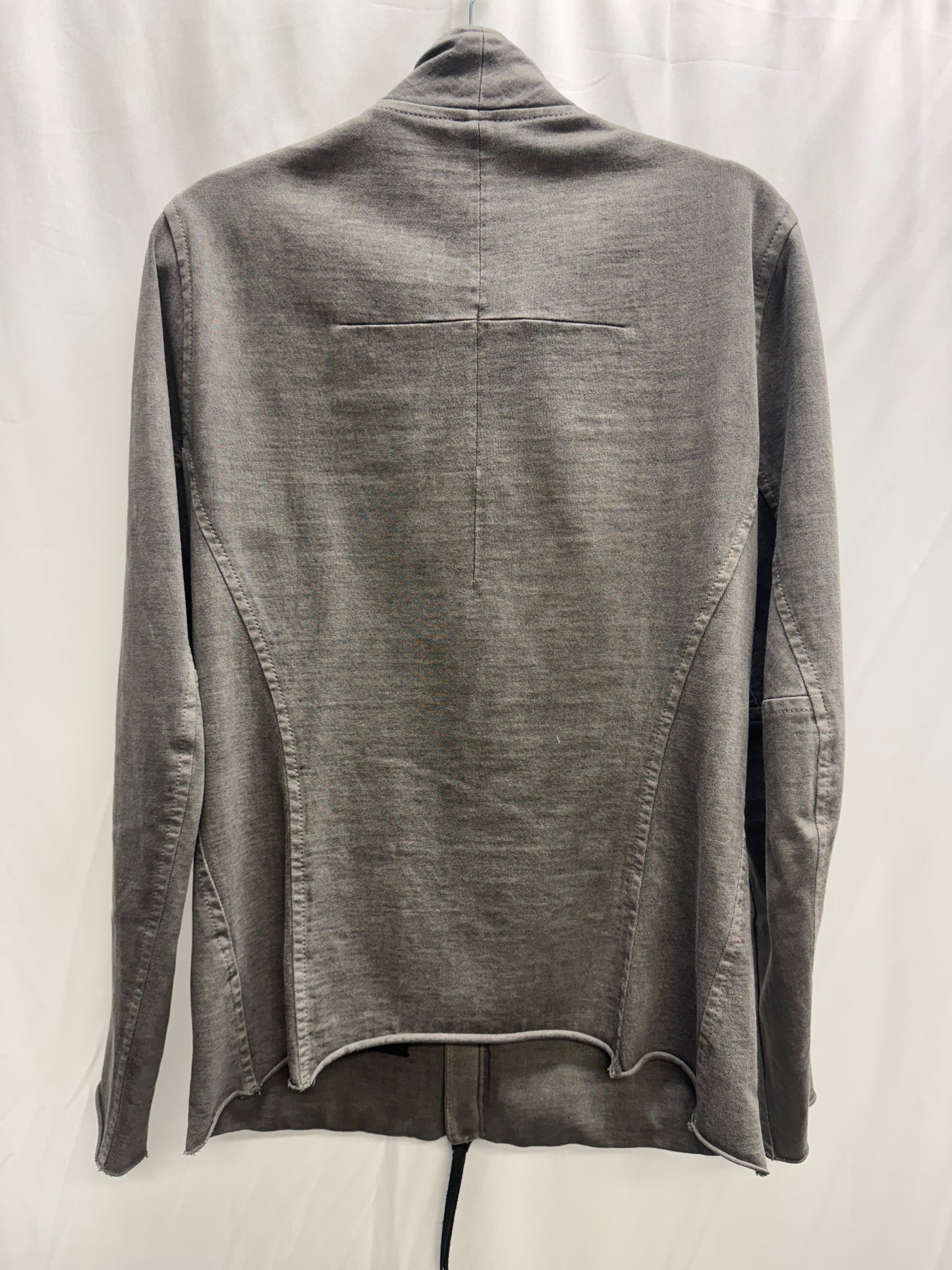 the viridi anne anatomical seam leather detail raw jacket