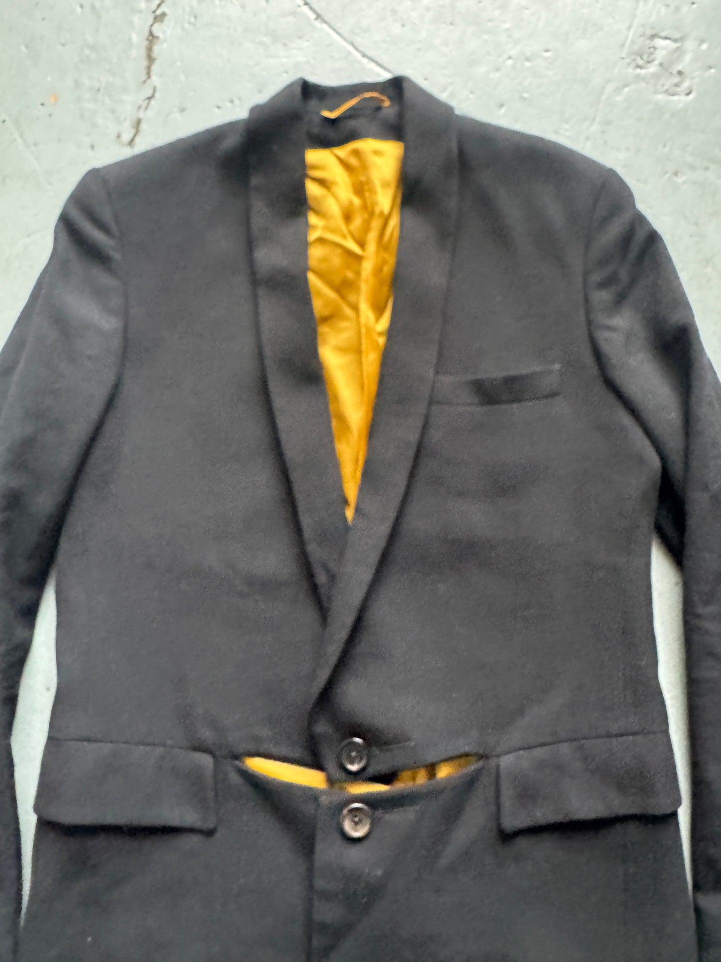 ann demeulemeester cut out tuxedo lapel blazer S