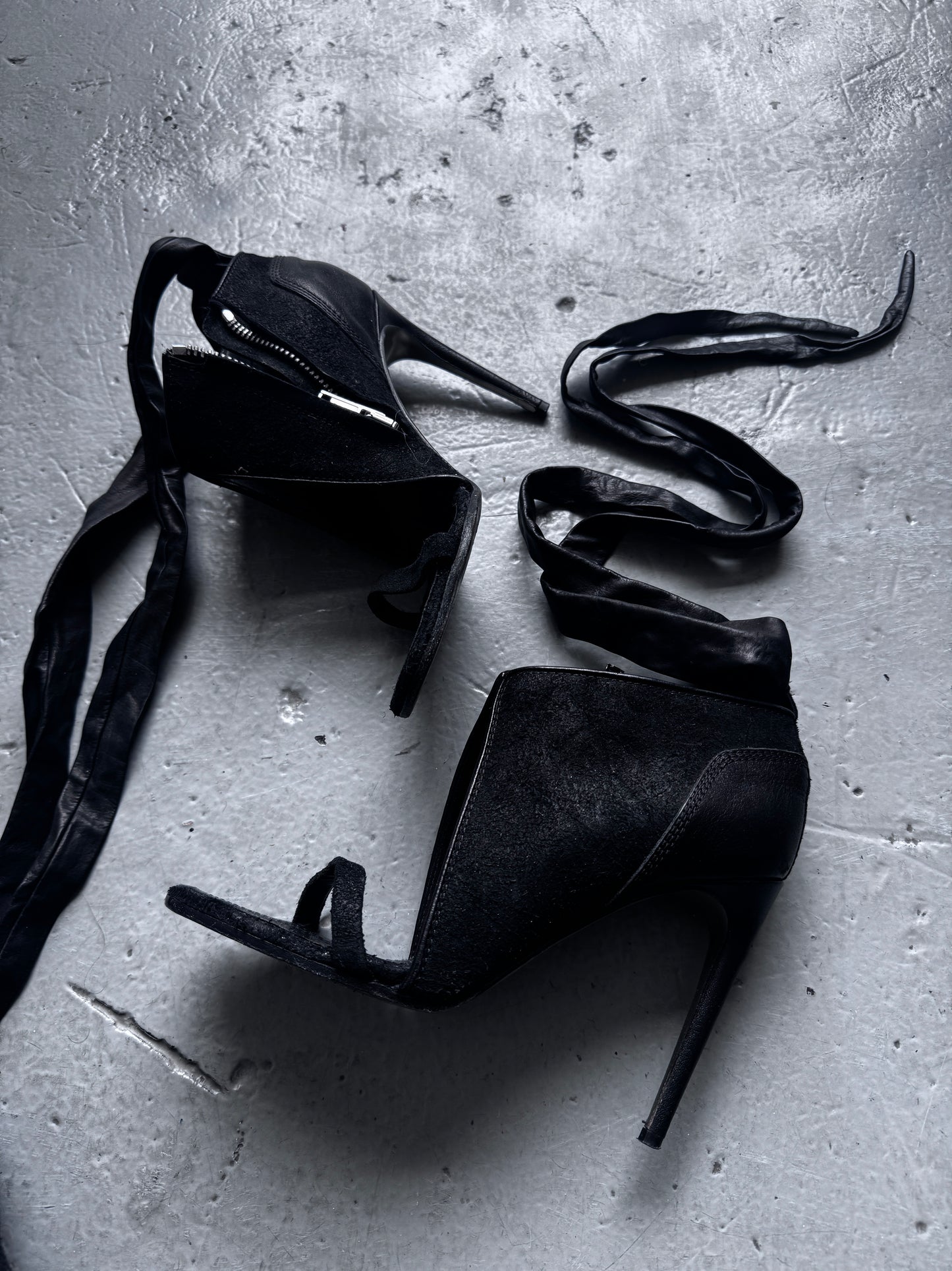 Rick Owens Lambskin Leg Wrap Heel