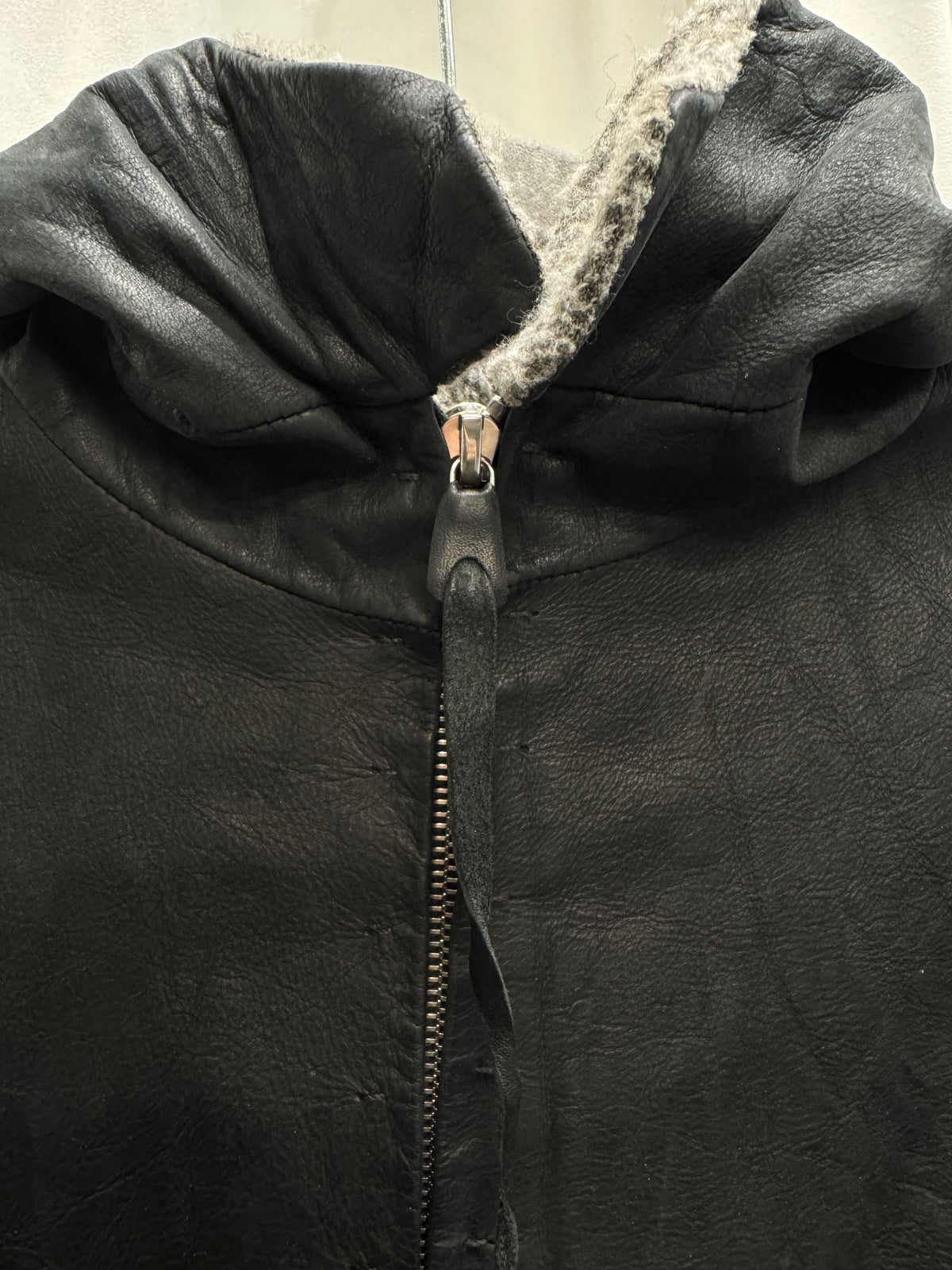 m.a+ Knit-Lined Leather Hooded Aviator Jacket