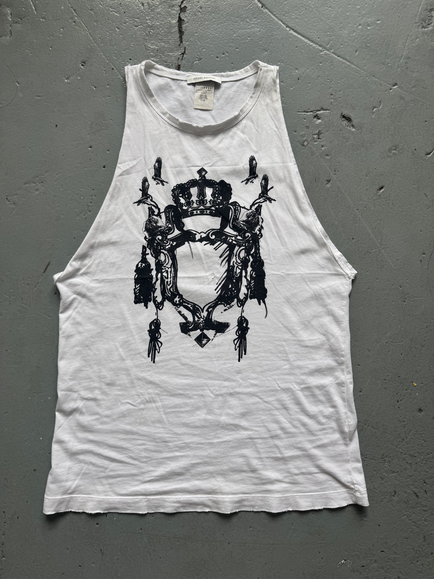 balmain crest tank top