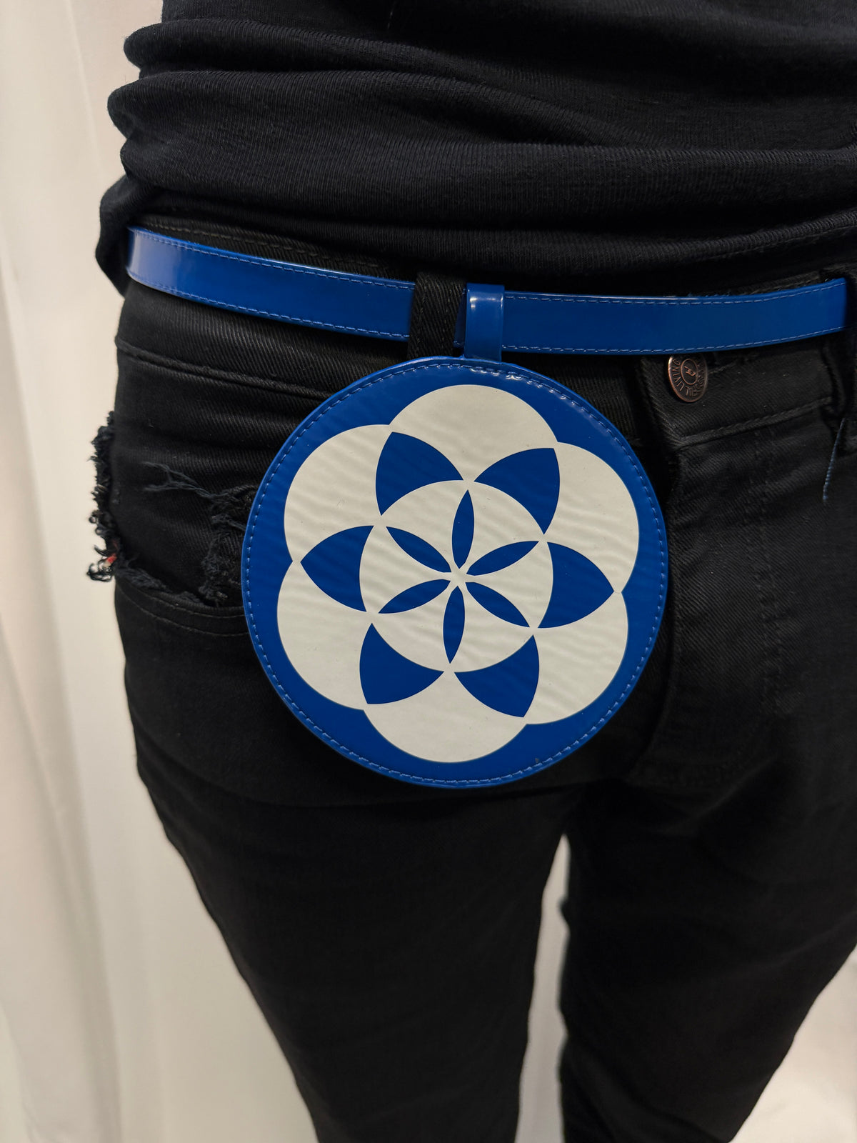 Xander Zhou PVC Leather Graphic Belt