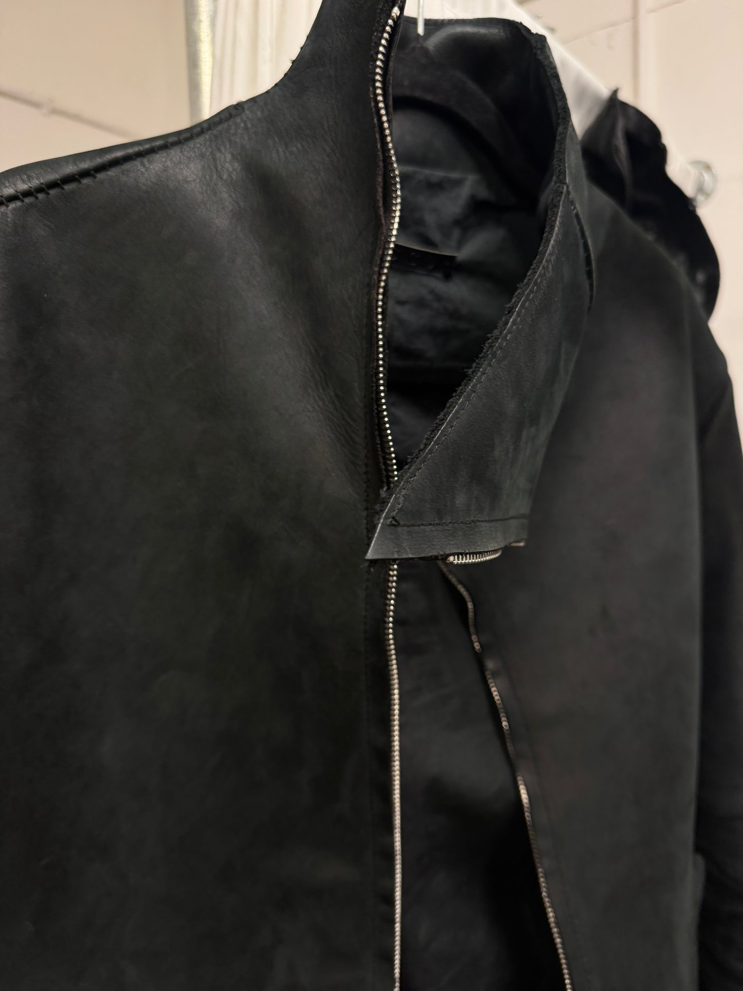 Obscur AW12 Sculpted Leather Point Jacket