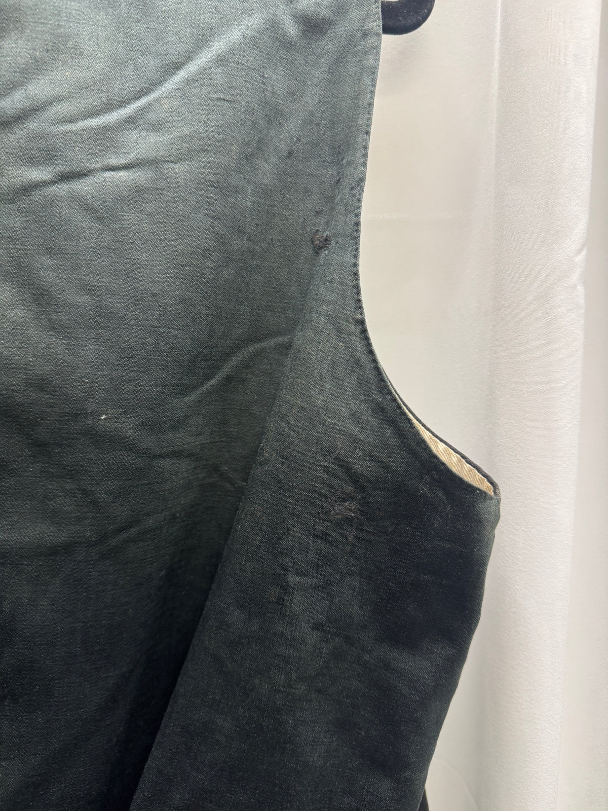 Antique c.1890-1910 Black Wool Waistcoat