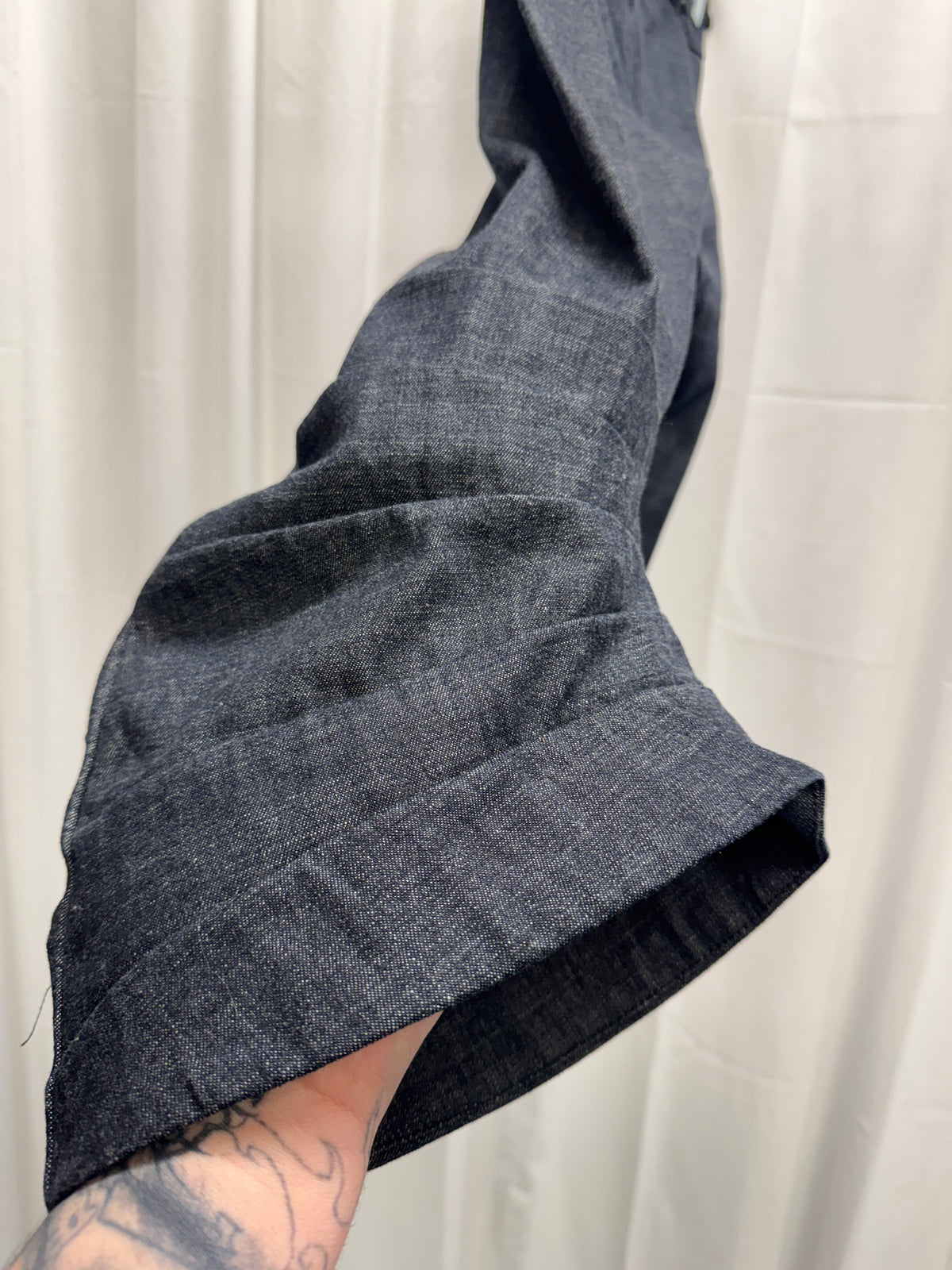 threeASFOUR 3D Sculptural Twisted Denim Cropped Trouser