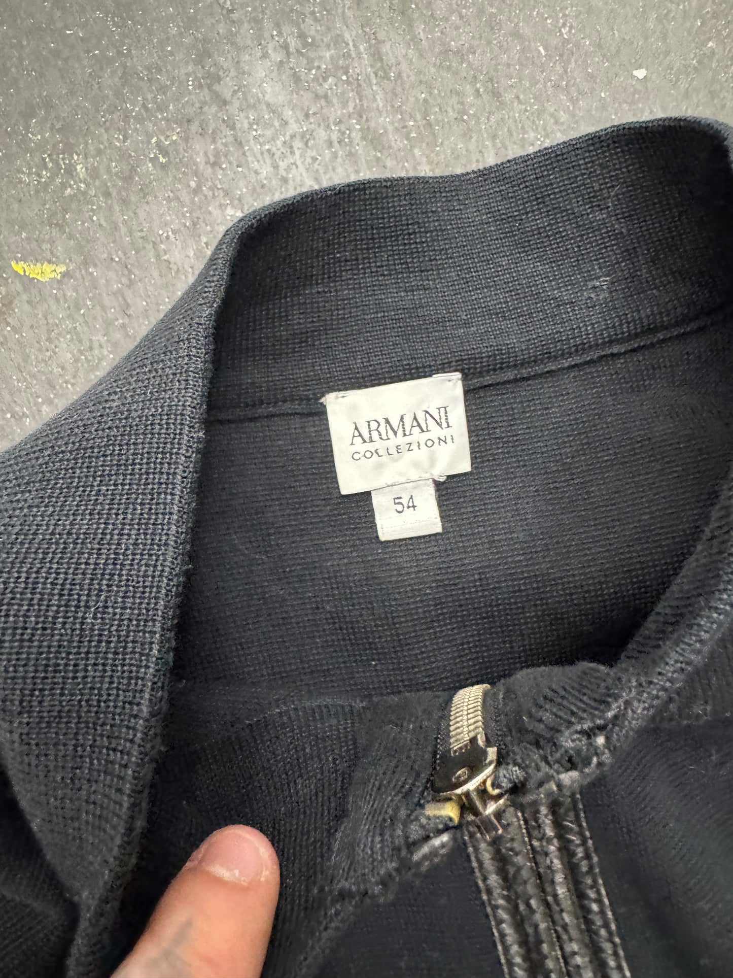 Armani Collezioni Perforated Leather Zip Jacket