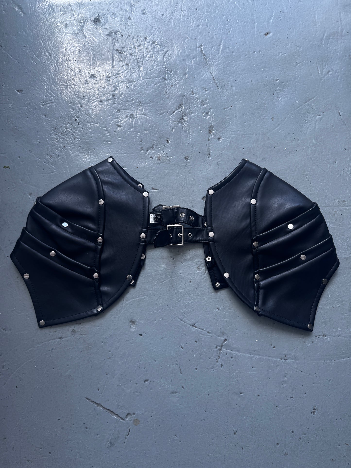 comme des garcons leather armor shoulder