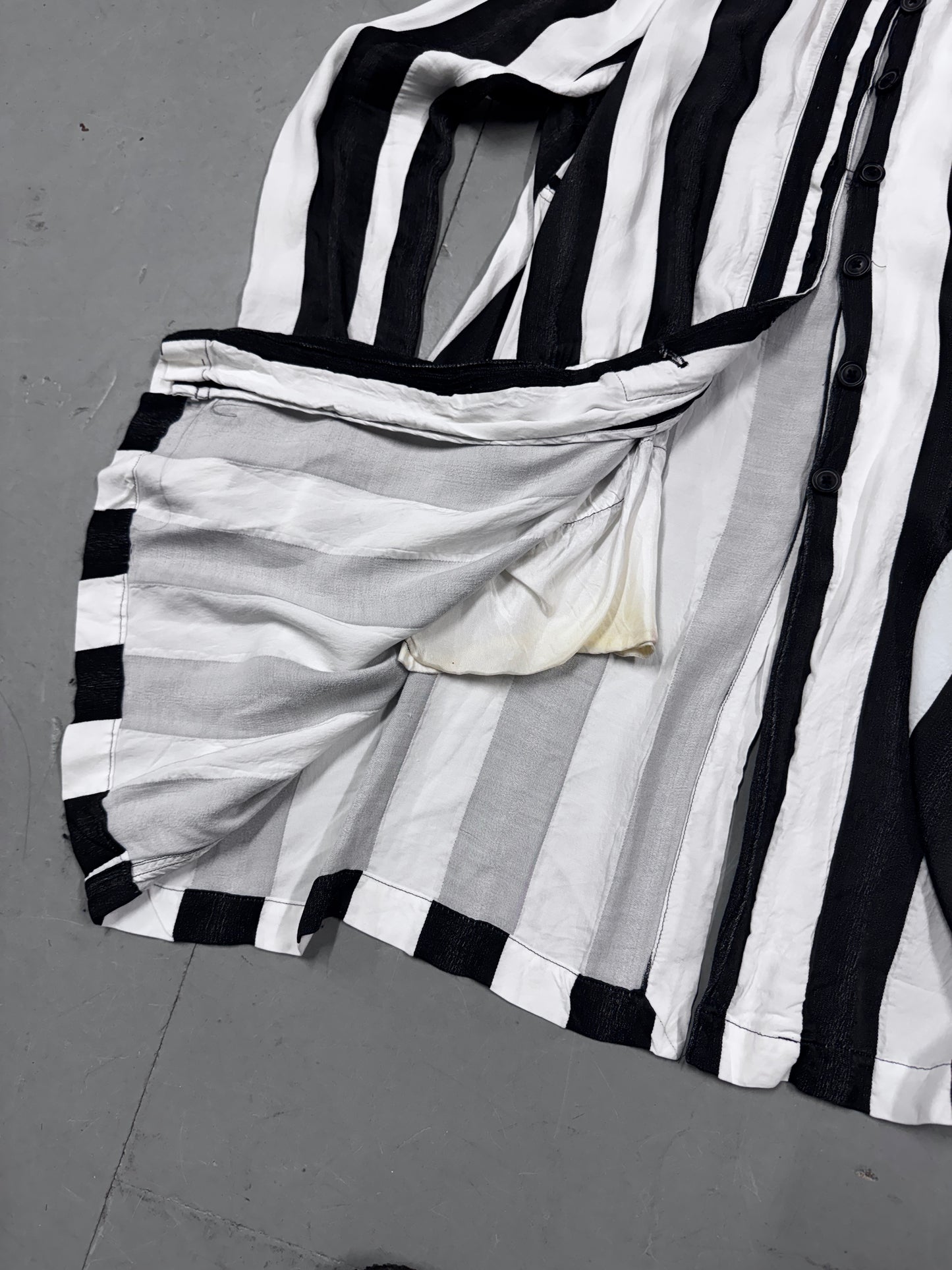 Rundholz Striped Drape Coat