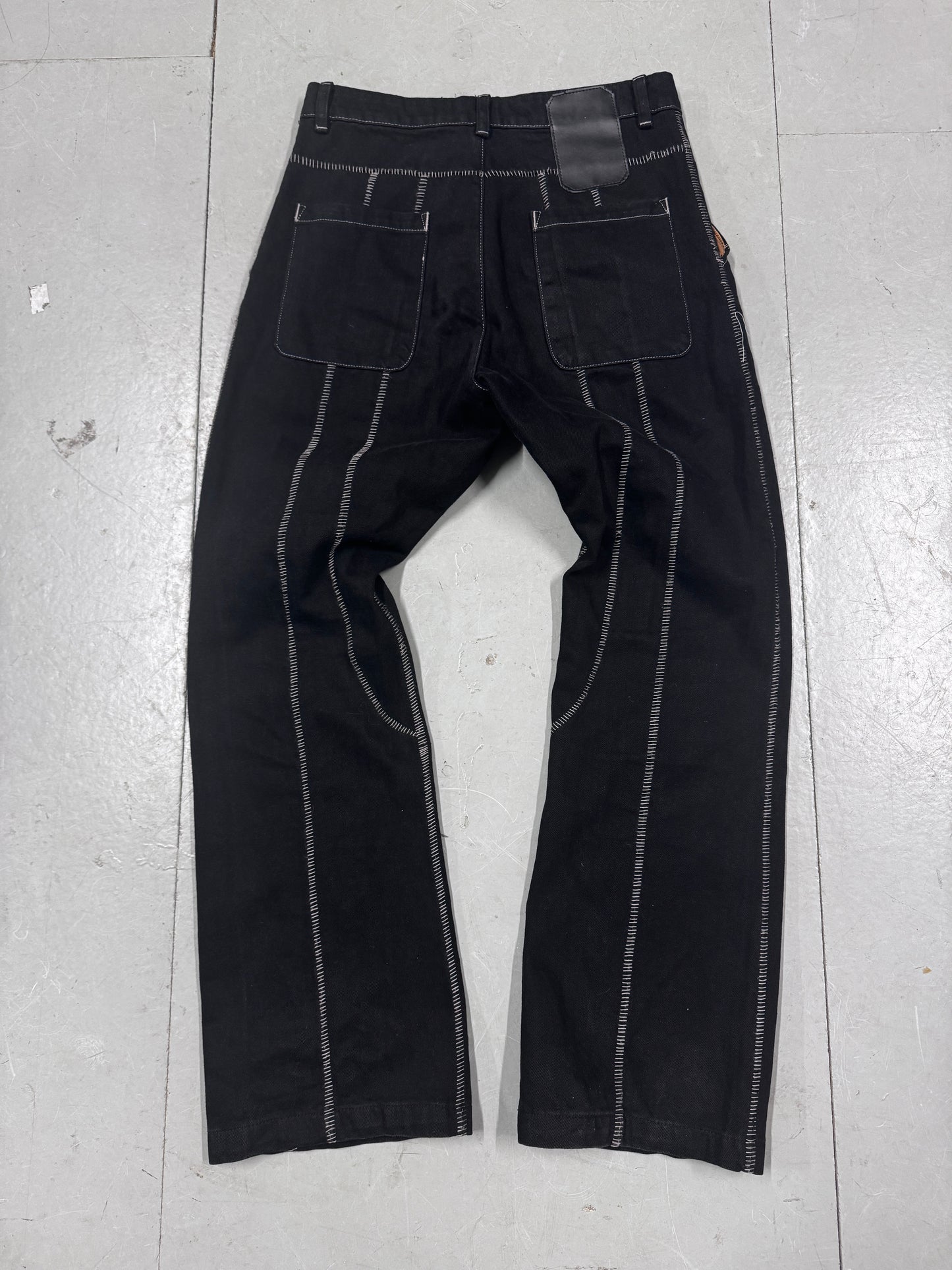 Professor E Contrast Seam Flare Jeans