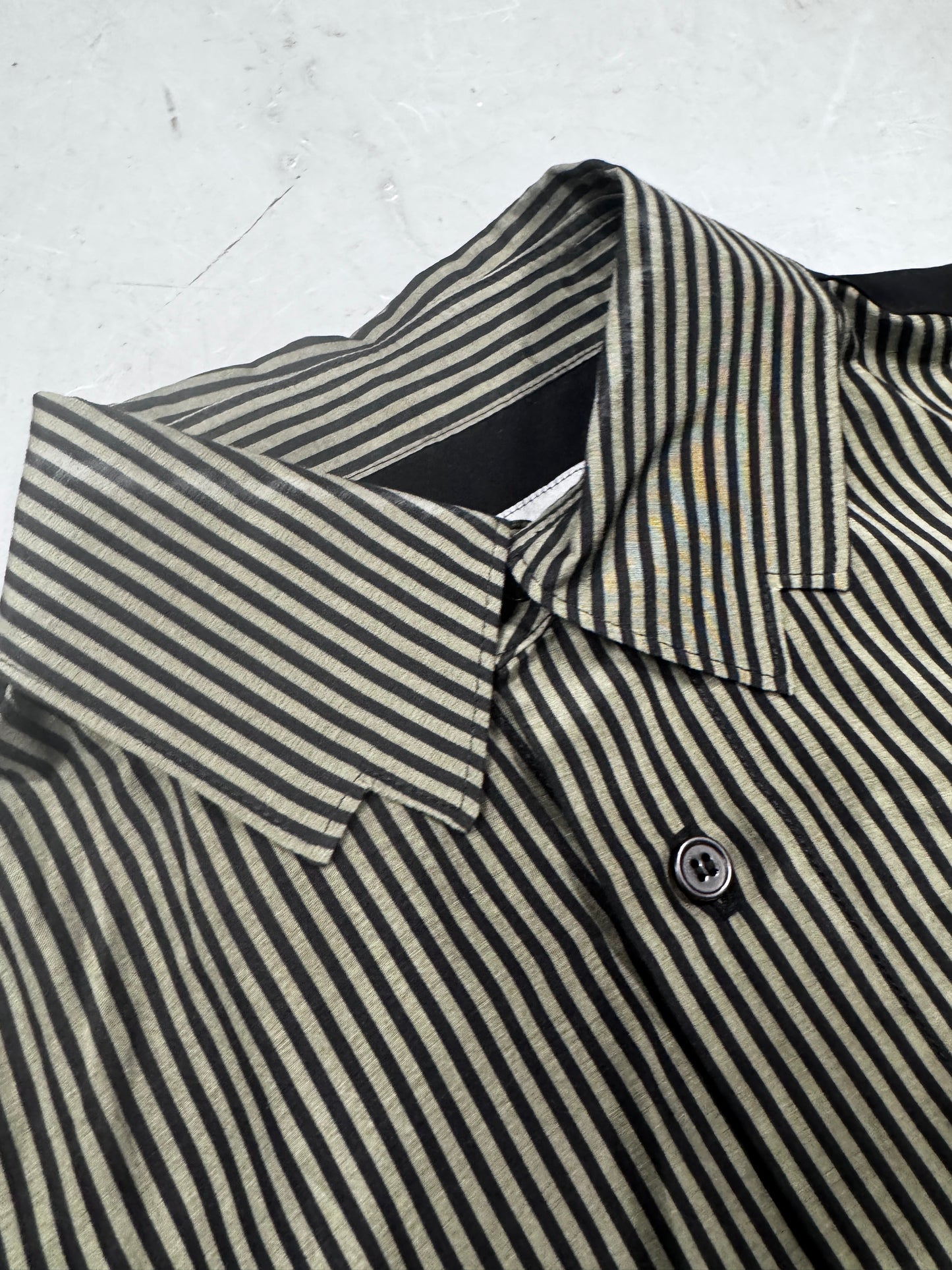 Yohji Yamamoto Pour Homme Stagger Collar Silk Shirt