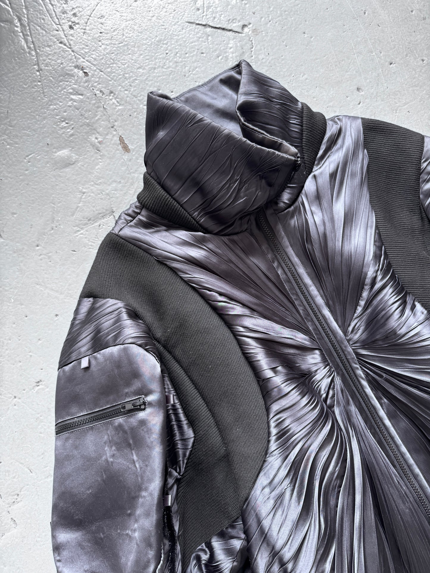 christian stone 1of1 pleated cargo puffer jacket