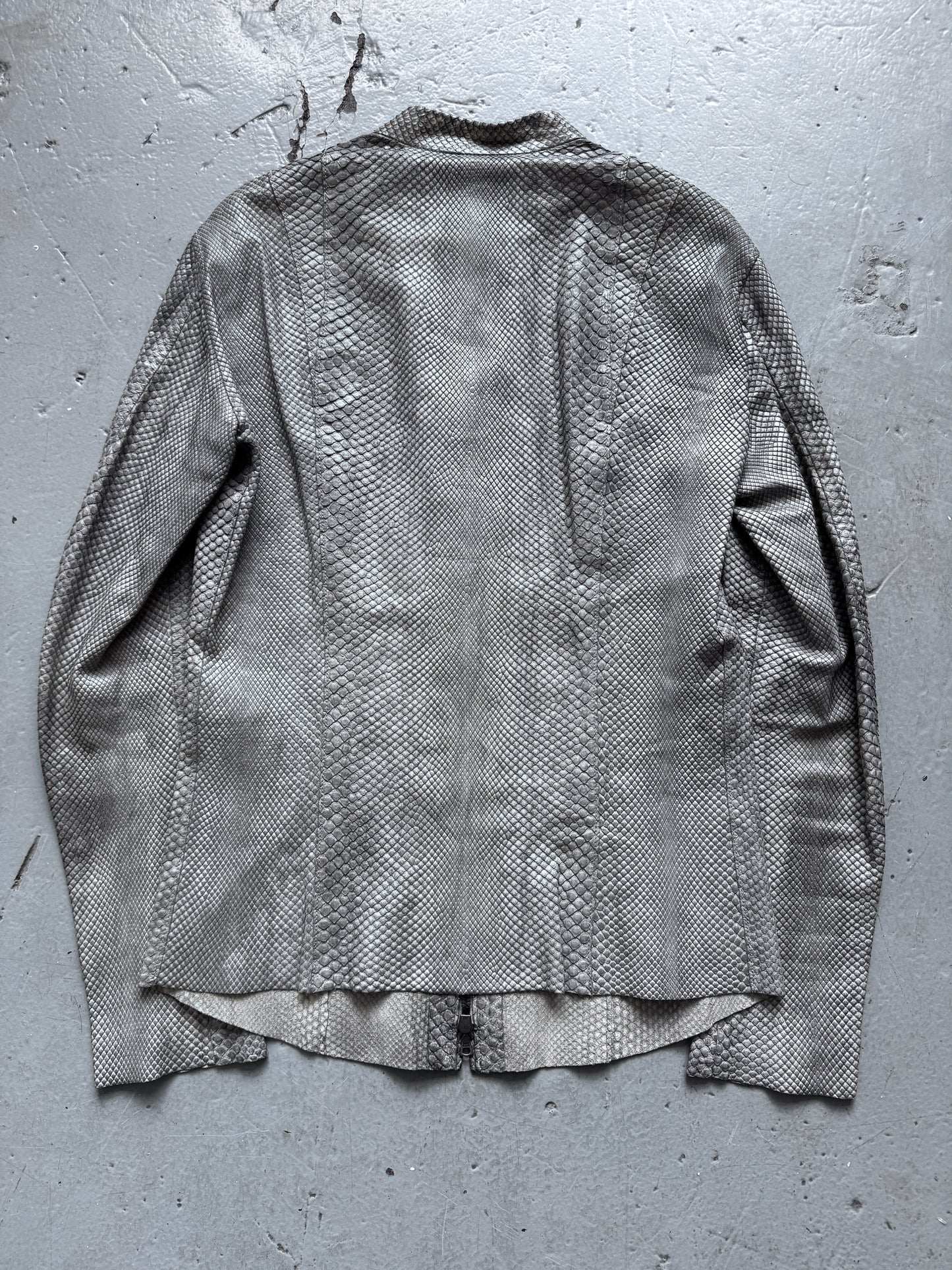 isaac sellam 100% python leather zip up jacket