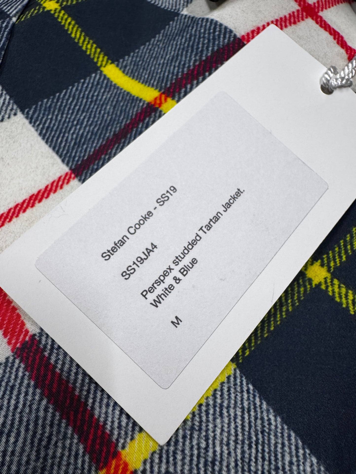 Stefan Cooke SS19 Perspex Stud Tartan Jacket
