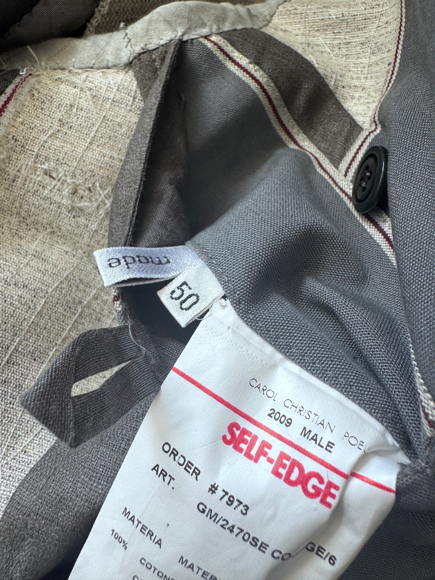 Carol Christian Poell 2008 Self-Edge Structured Blazer