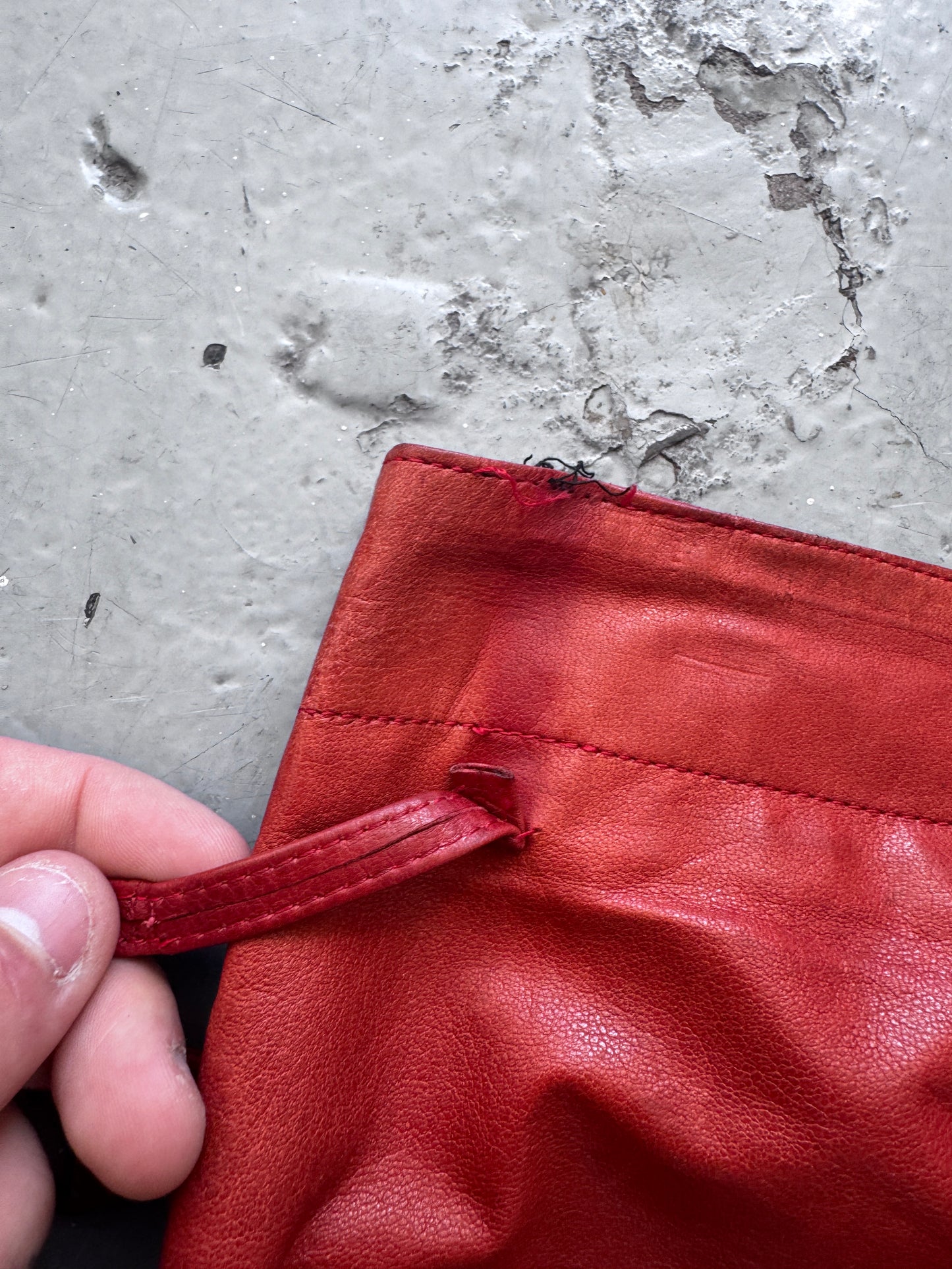 beauty:beast 99 red leather bondage zipper pants