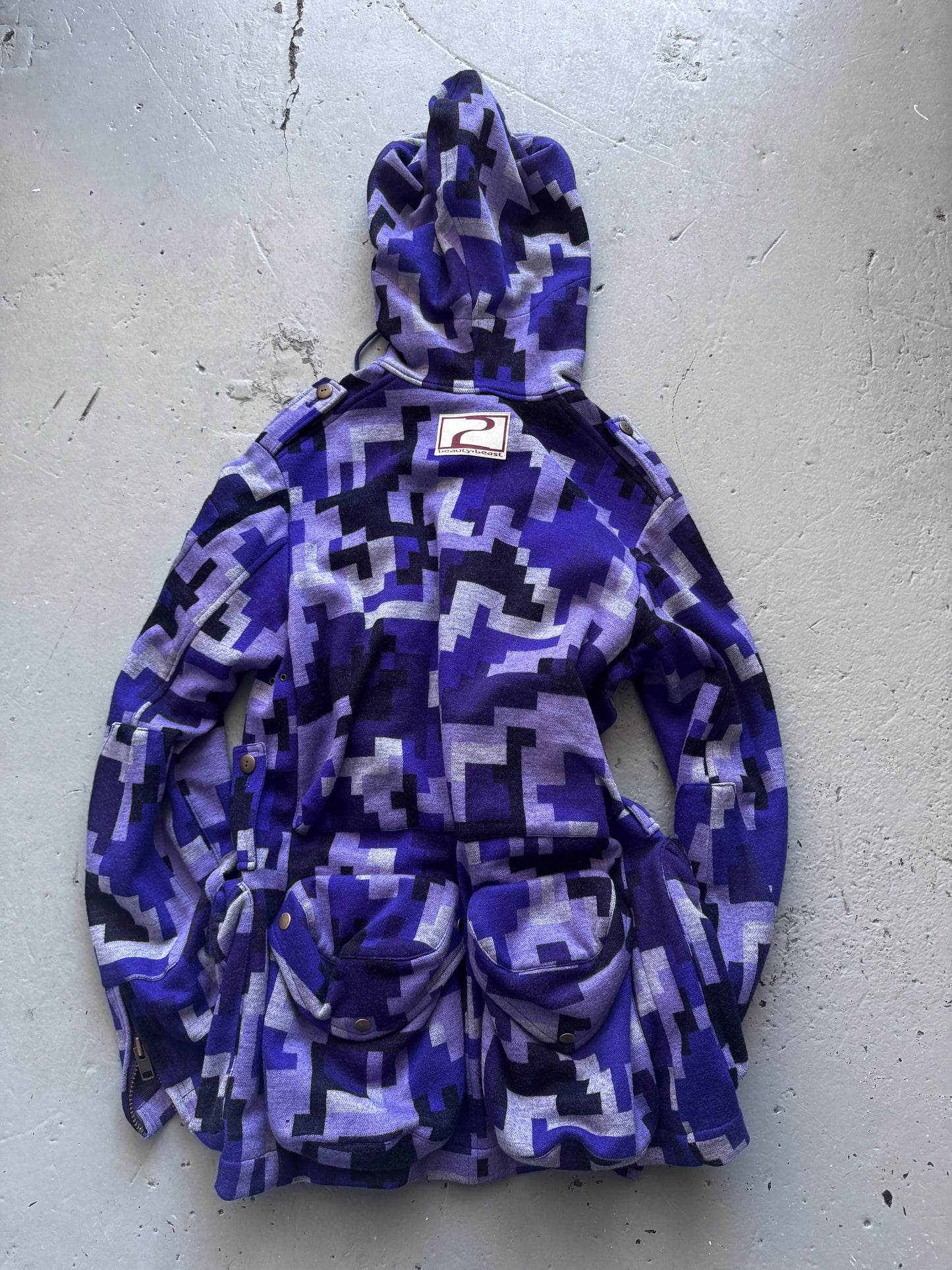 beauty:beast also digi camo cargo knit hoodie