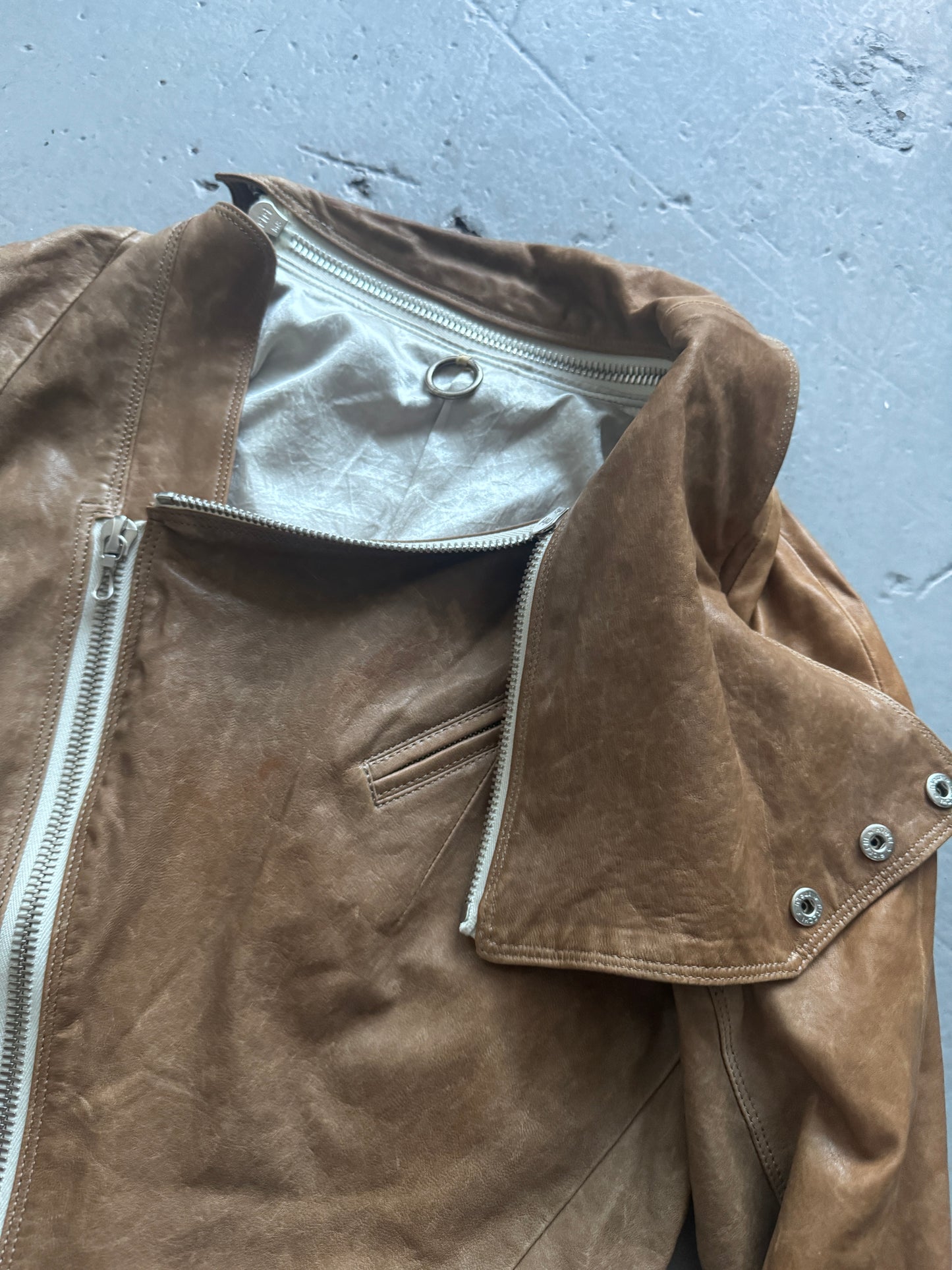 s/stere sistere modular high neck leather jacket