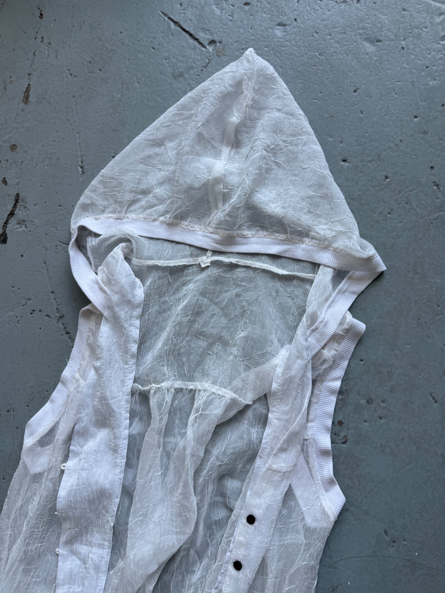 hooded organza waistcoat