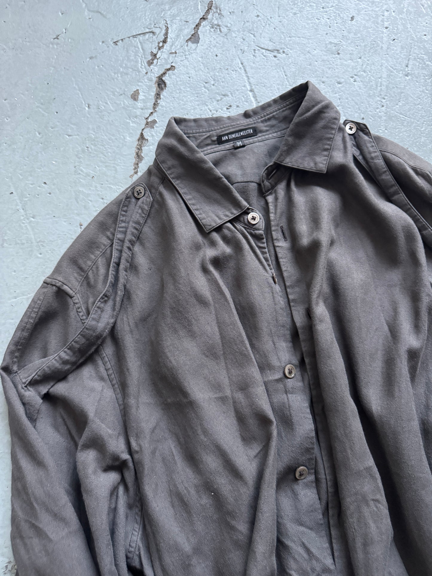 ann demeulemeester shoulder strap shirt