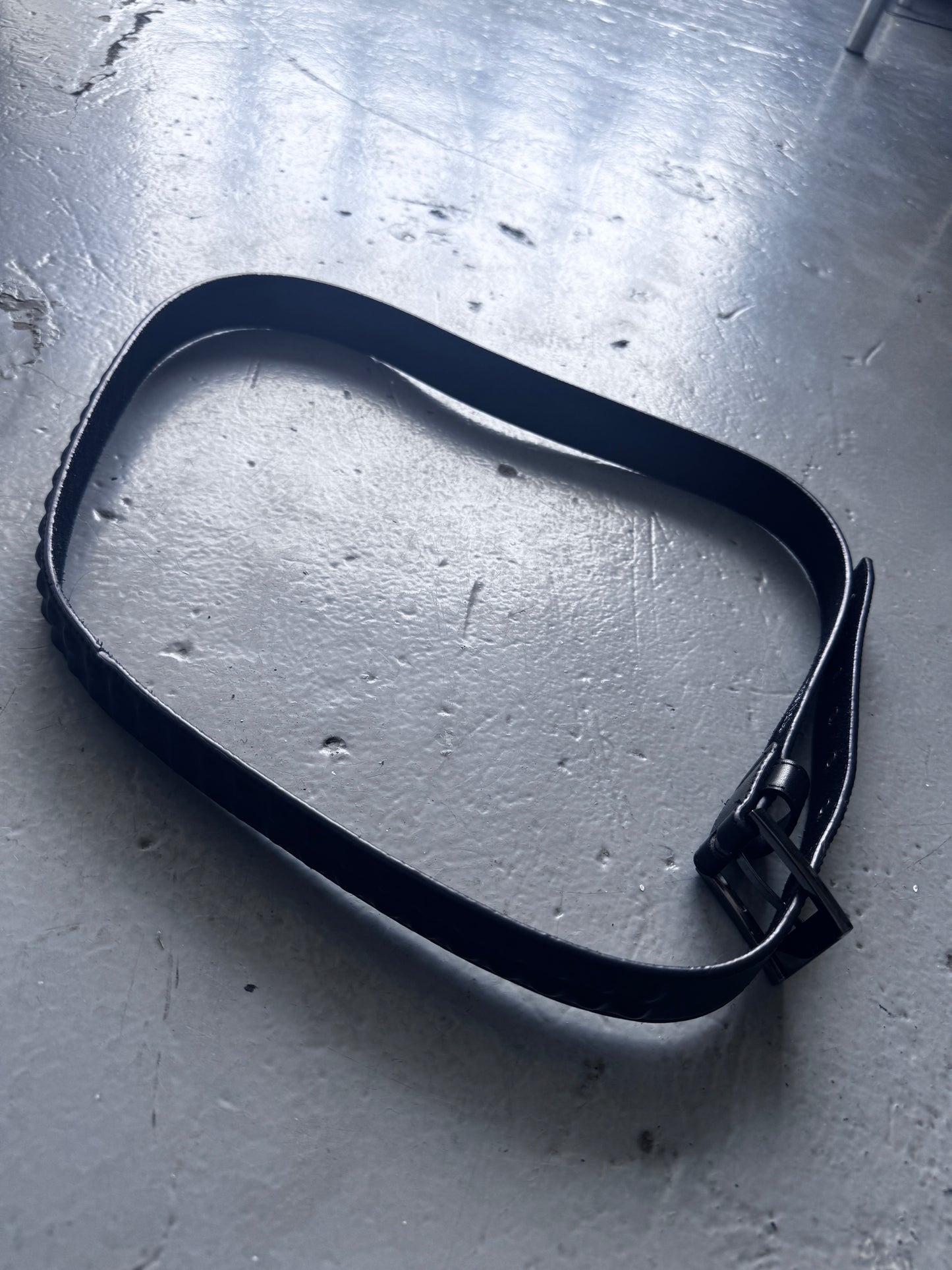 Leather cover stud belt