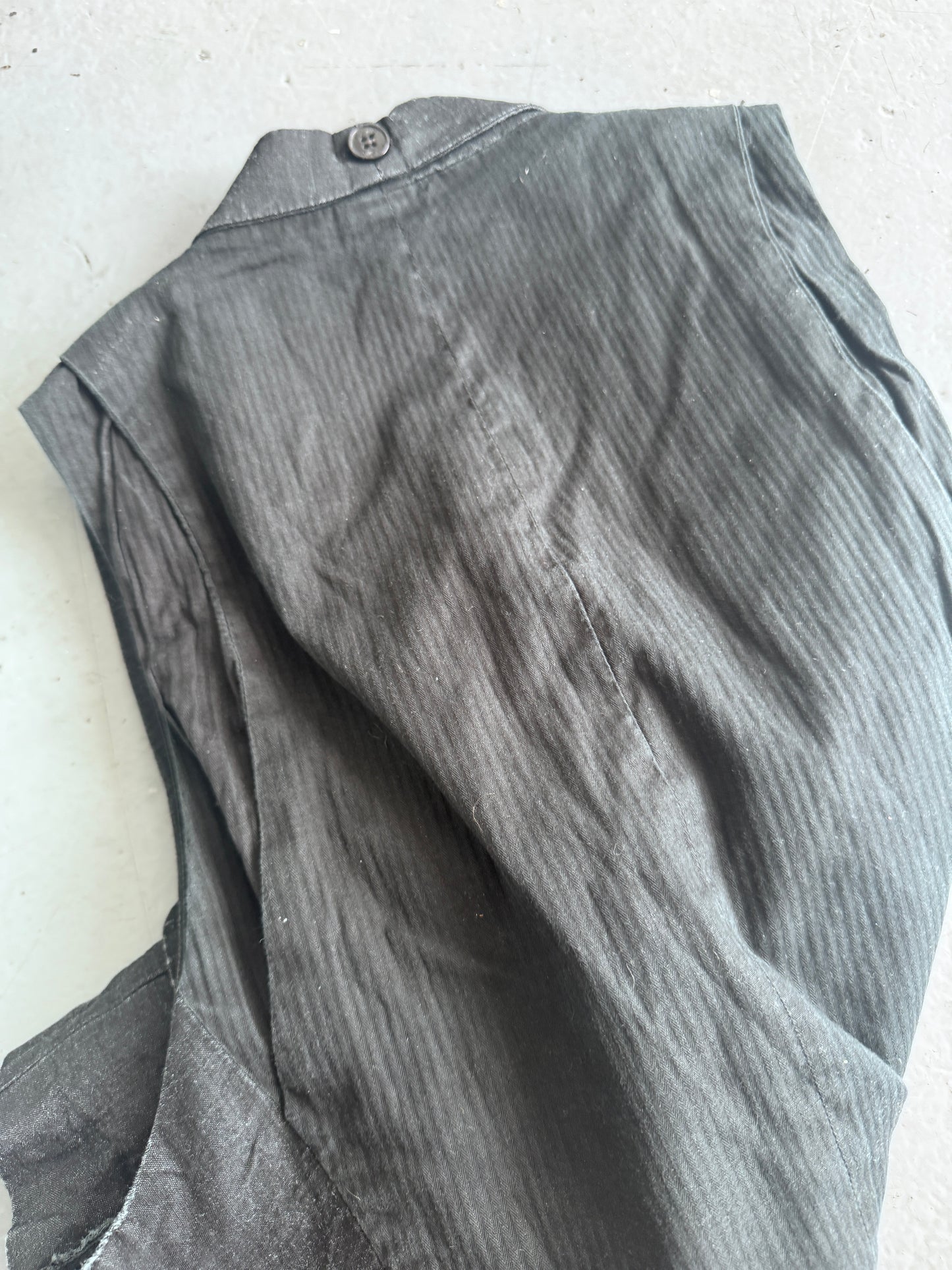all saints distress detail waistcoat