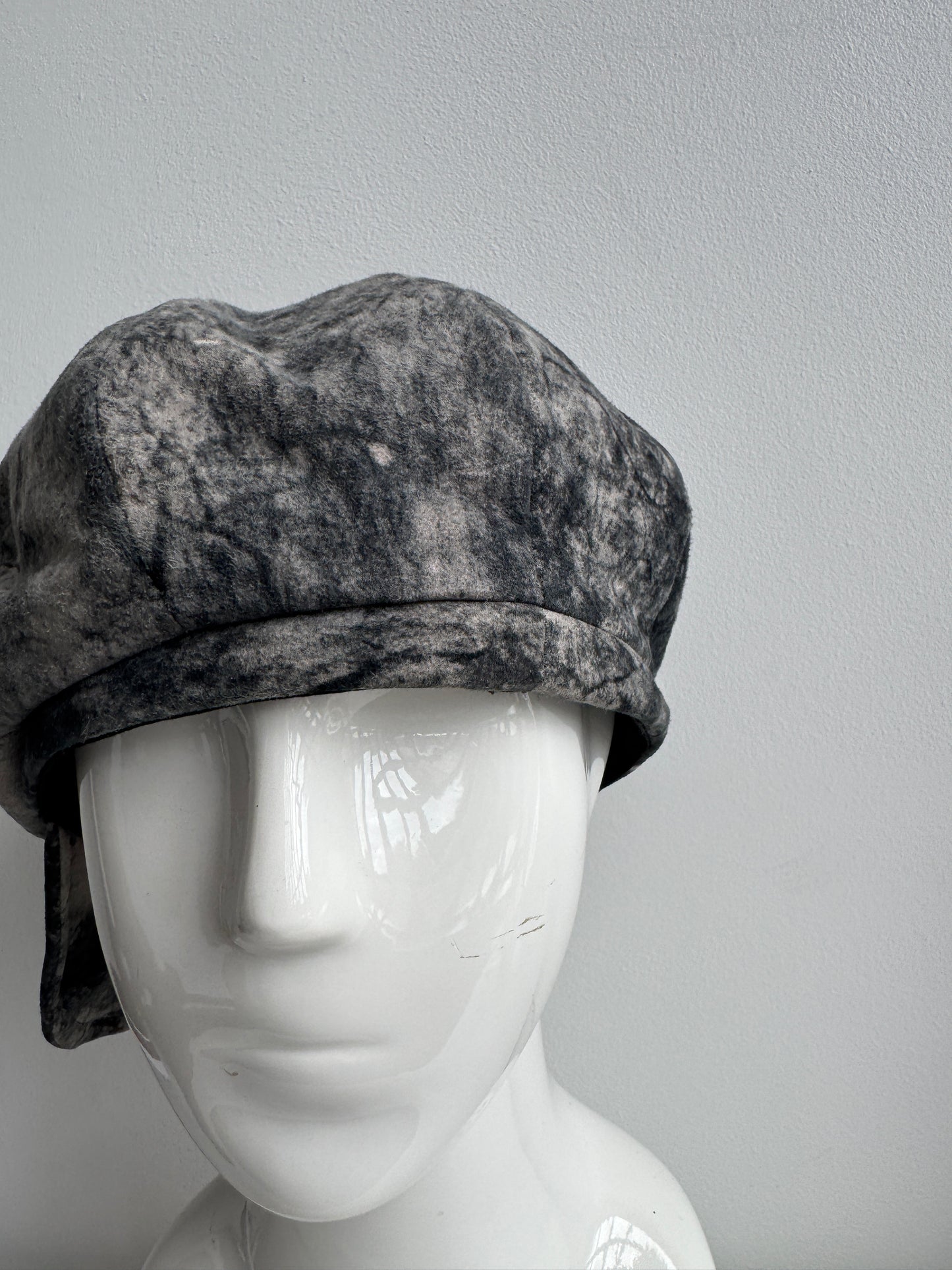 triangles hat veined leather moldable casquette hat