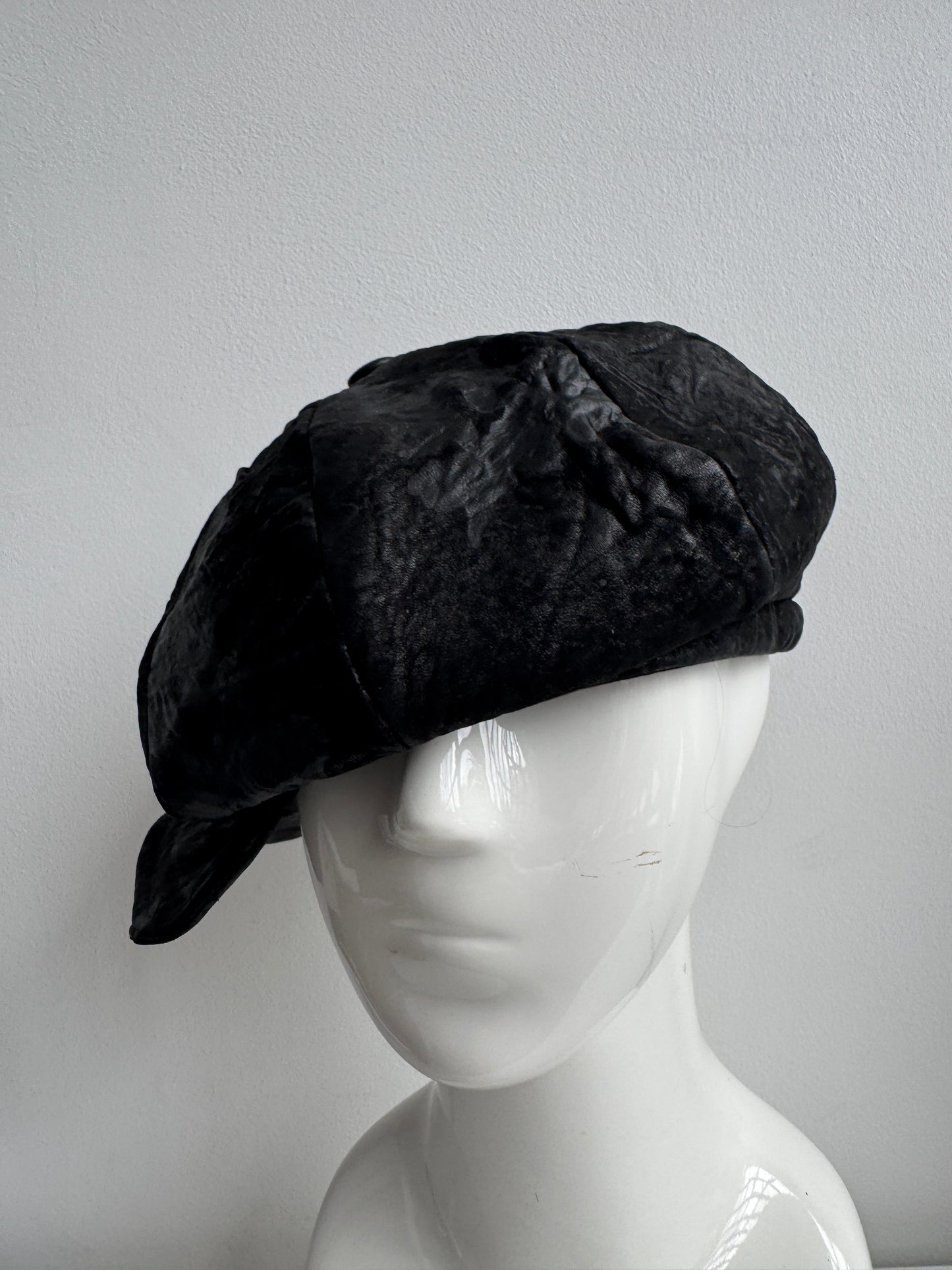 triangles hat textured leather moldable casquette hat