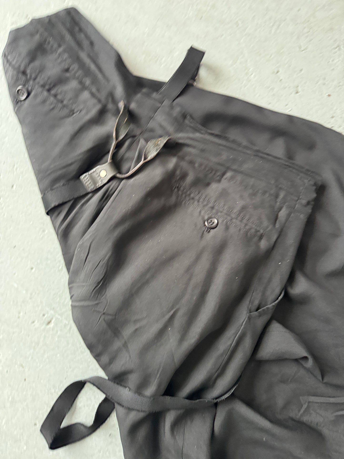 yohji yamamoto leather strap harness wide trouser