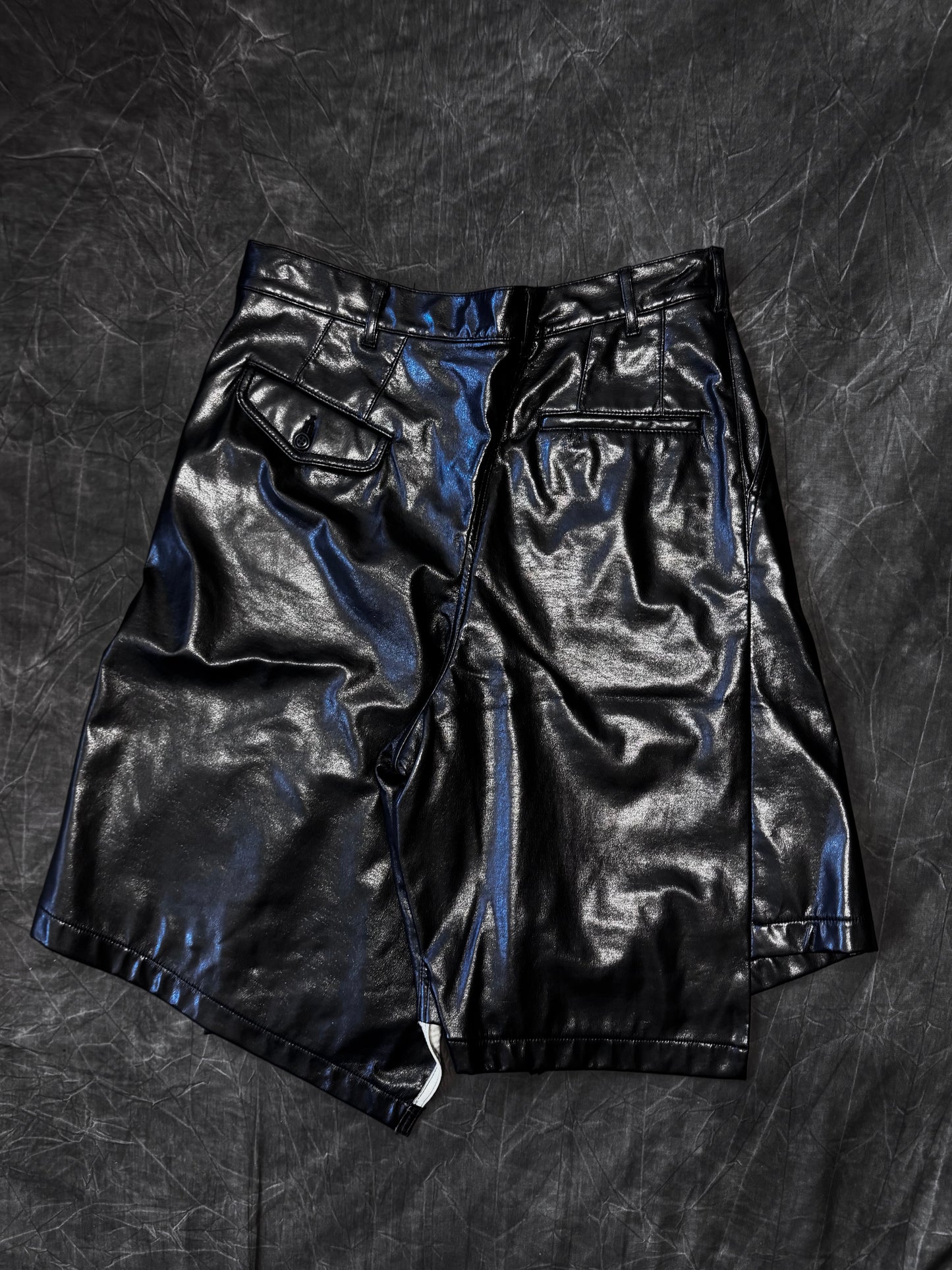 Comme Des Garcons Homme Plus AW15 Faux Leather Twisted Shorts