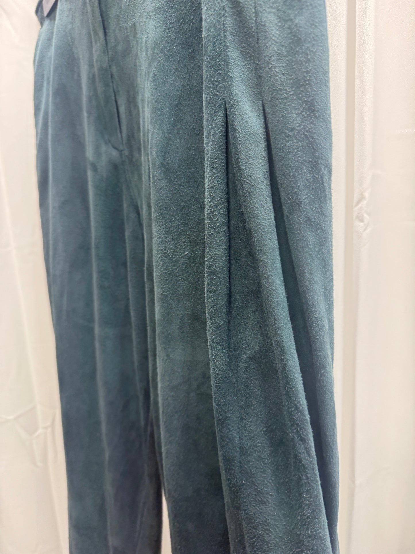 raw suede pleated antique trouser