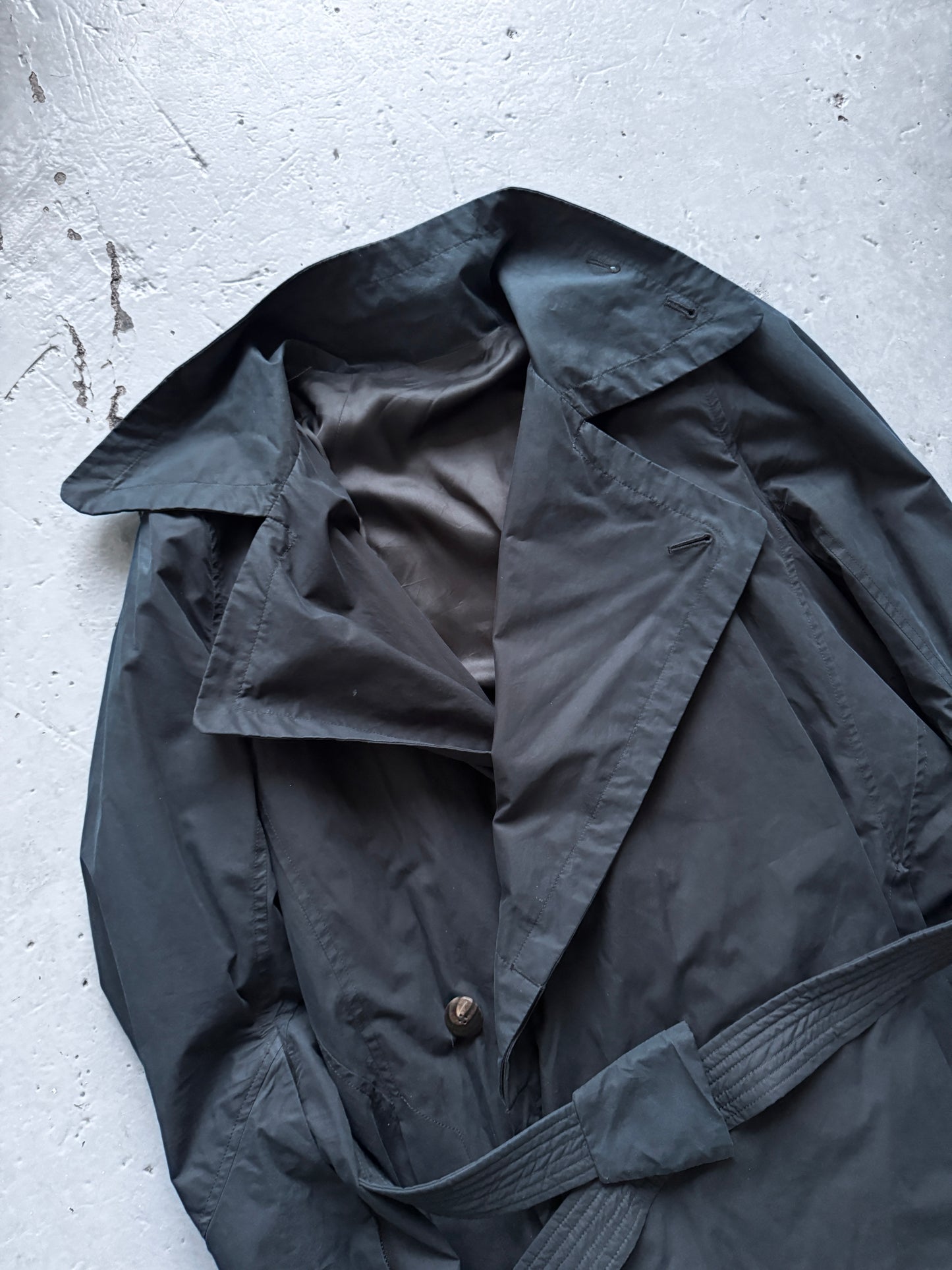 rick owens zip sleeve high neck barrel coat M