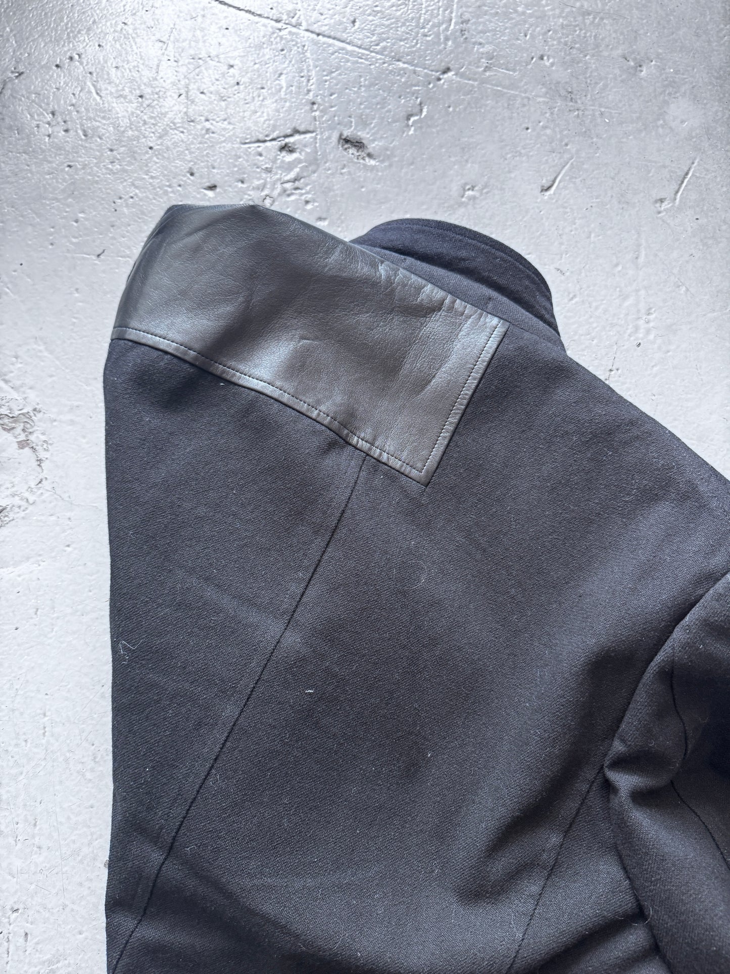 yohji yamamoto pour homme aw14 leather split blazer