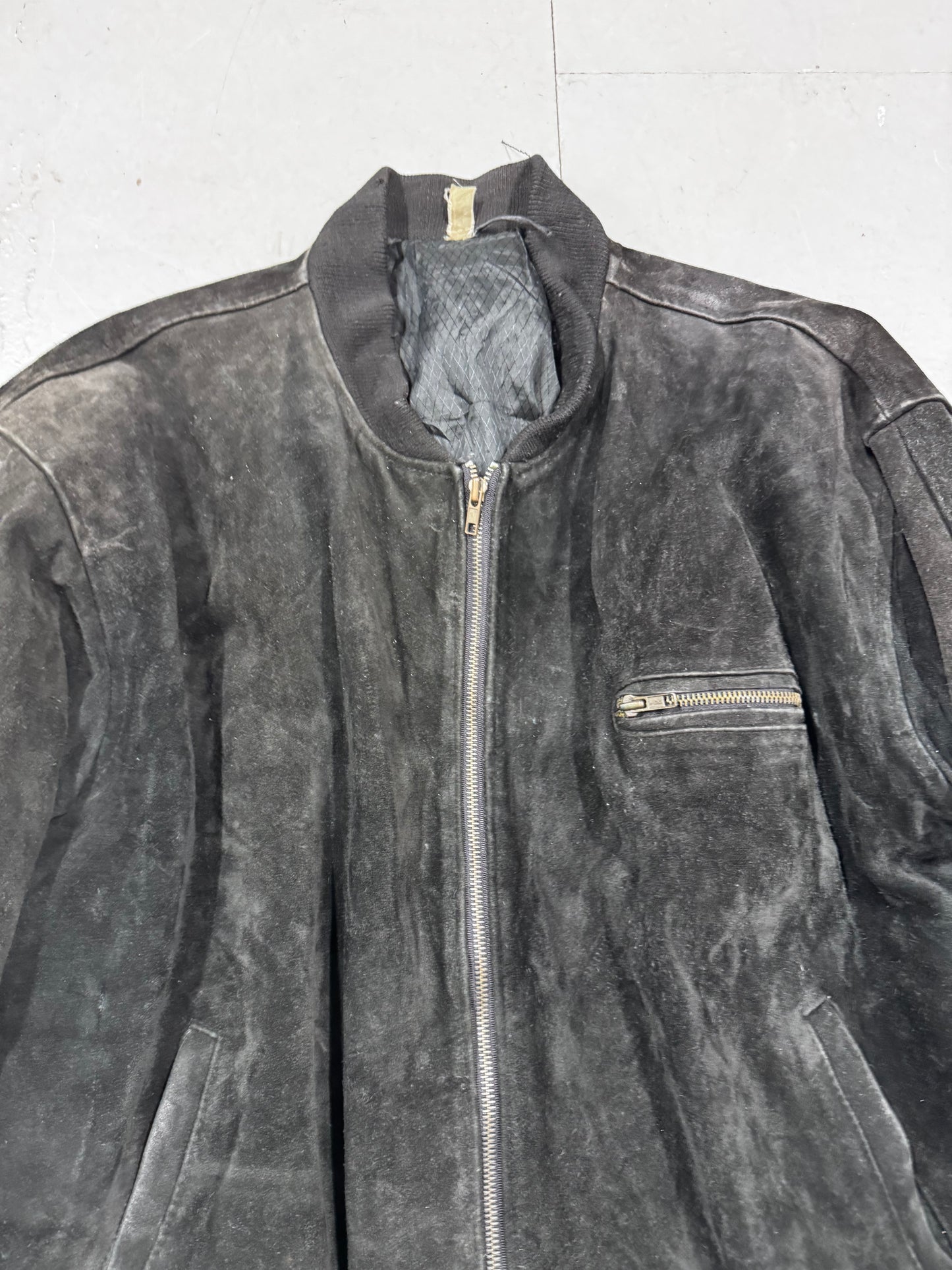 Vintage Reverse Leather Bomber Jacket