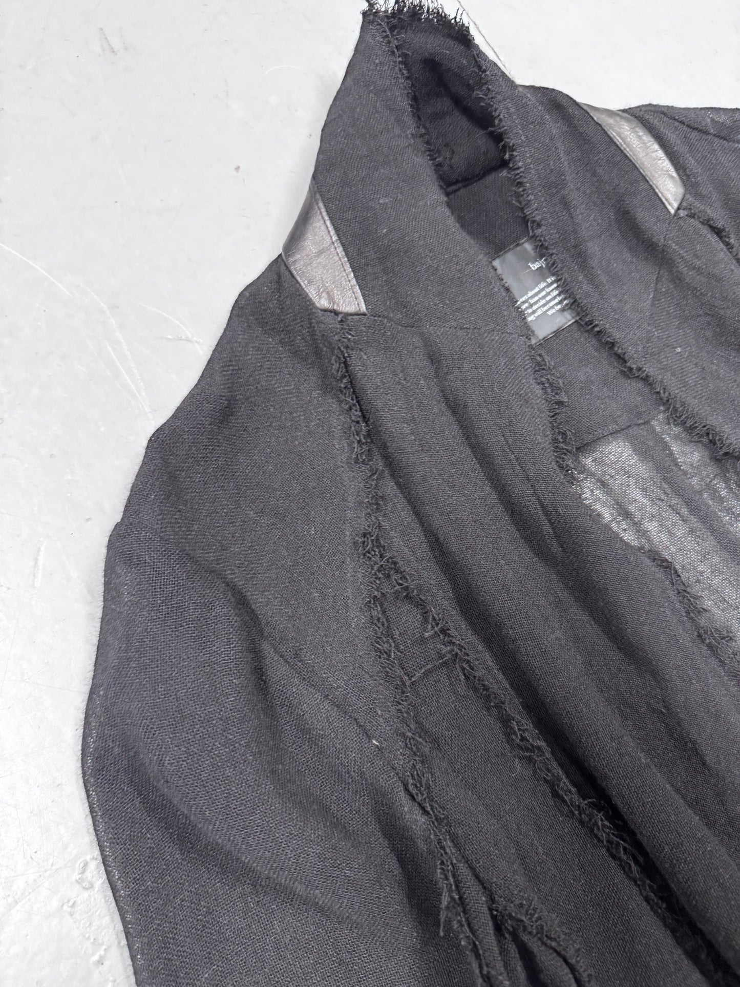 Bajra Distressed Leather Trim Blazer