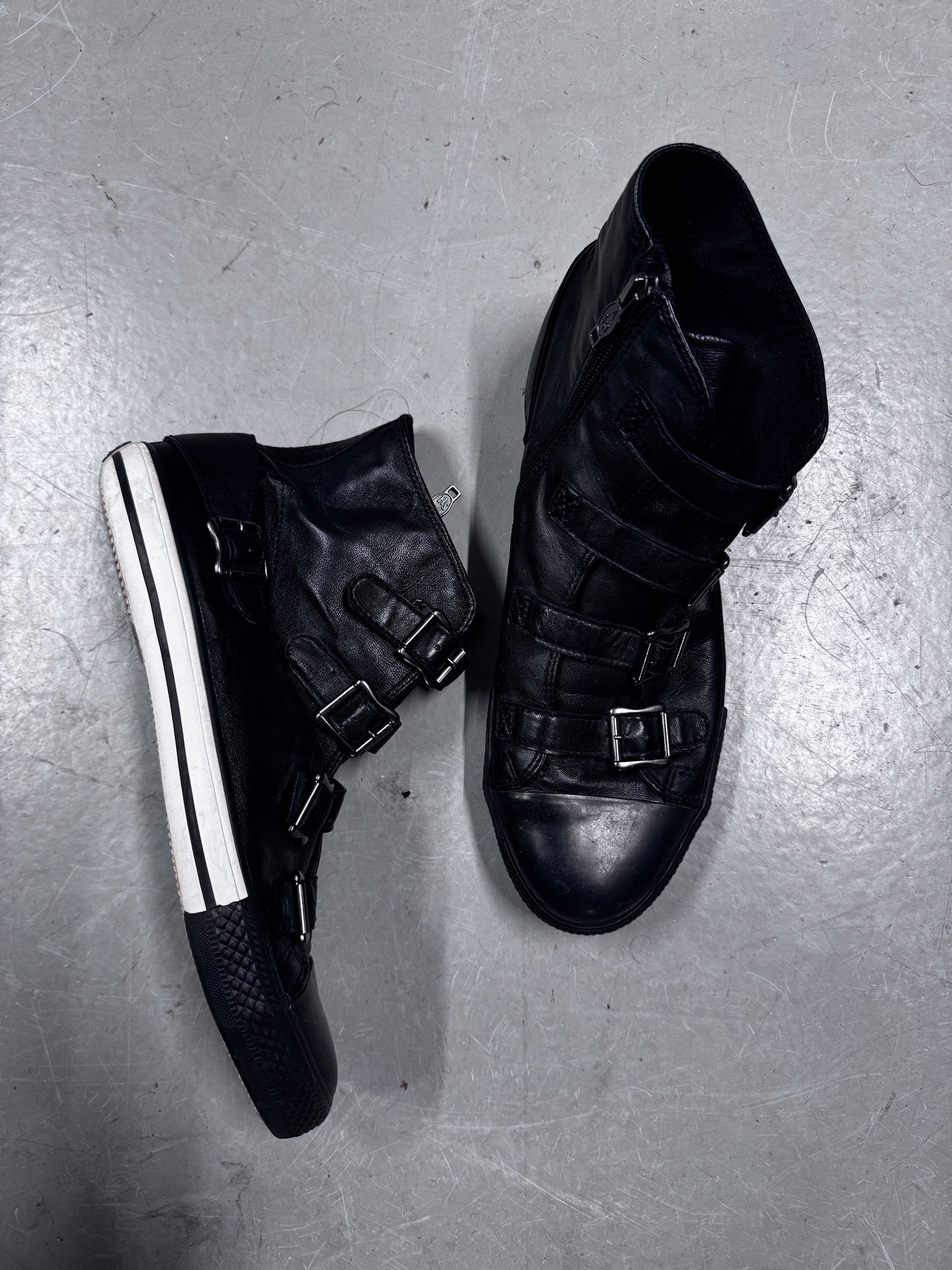 ASH Buckle Leather Converse Sneaker UK10