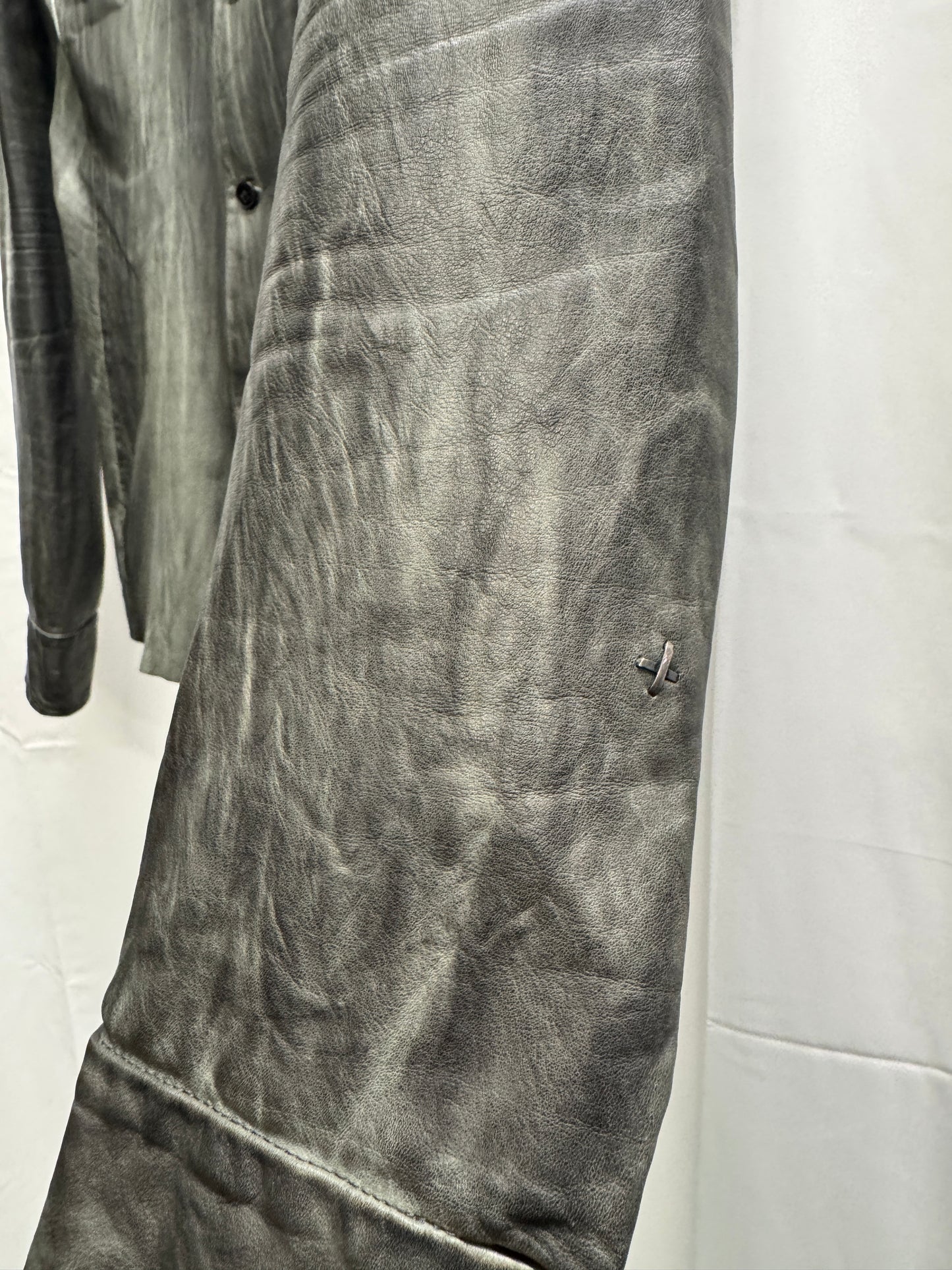 m.a+ anatomical textured calfskin shirt jacket