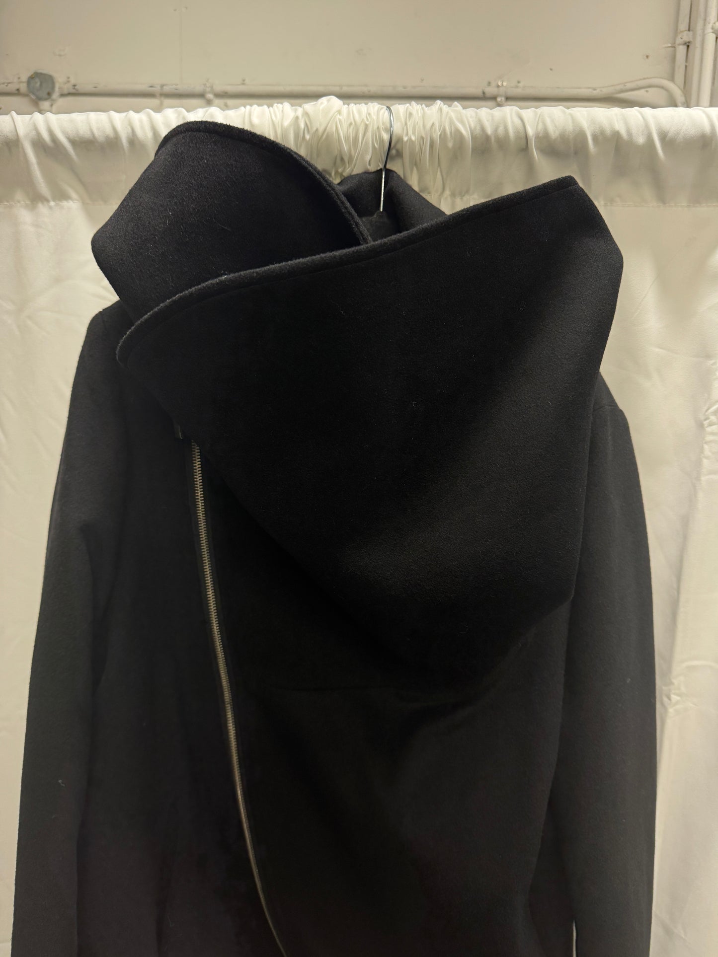 army of me twist zipper funnel neck coat