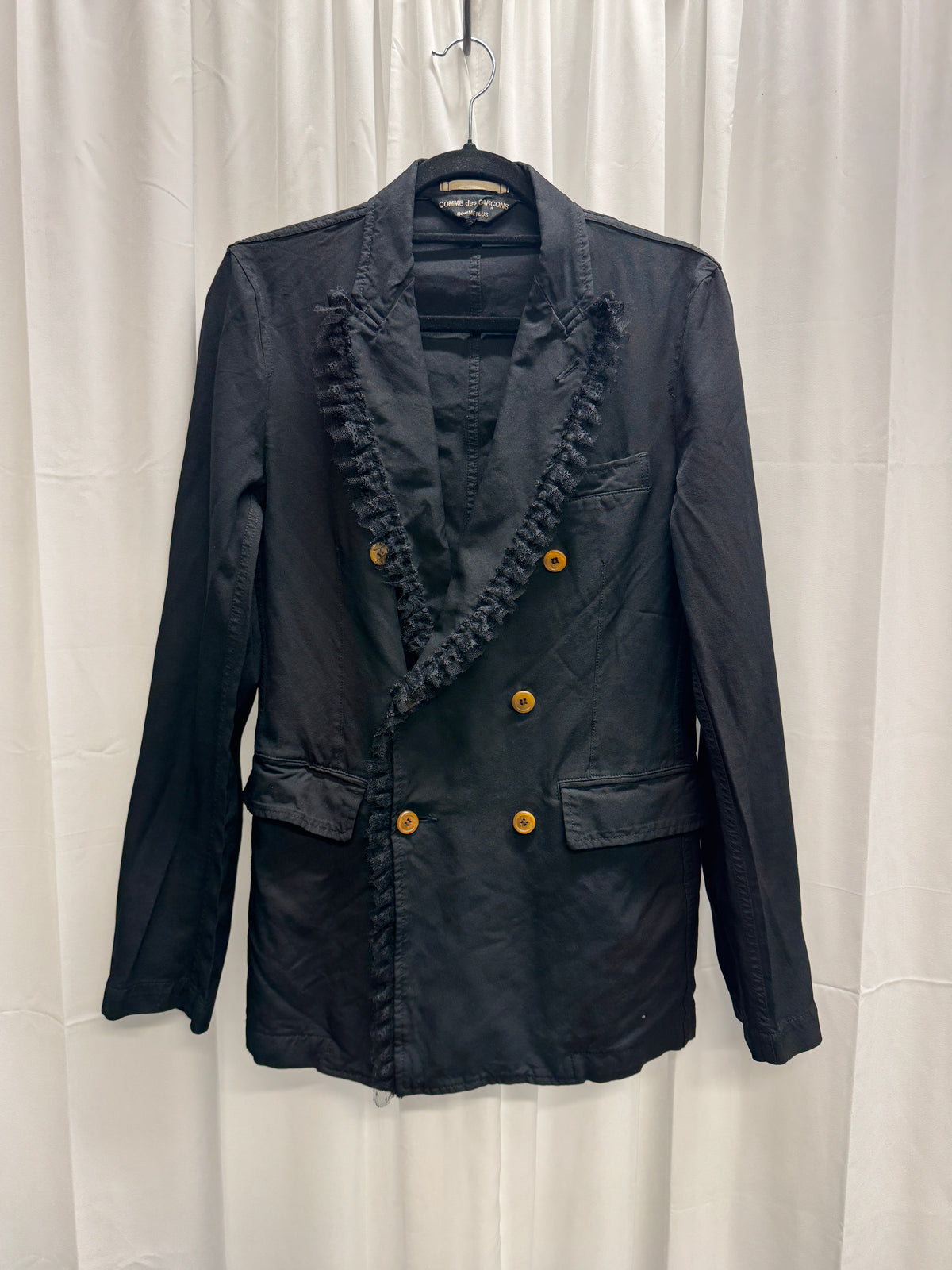 Comme Des Garcons Homme Plus AW10 Protection Boiled Poly Frilled Blazer